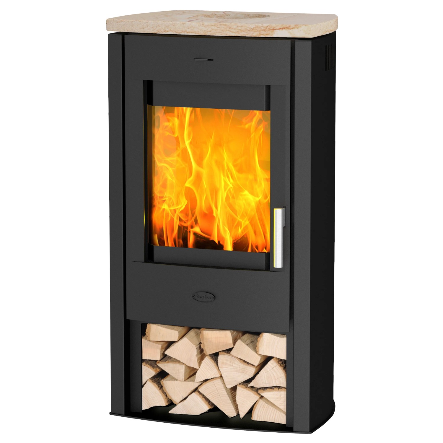 Fireplace Tuvalu Kaminofen Sandstein Schwarz 6 kW