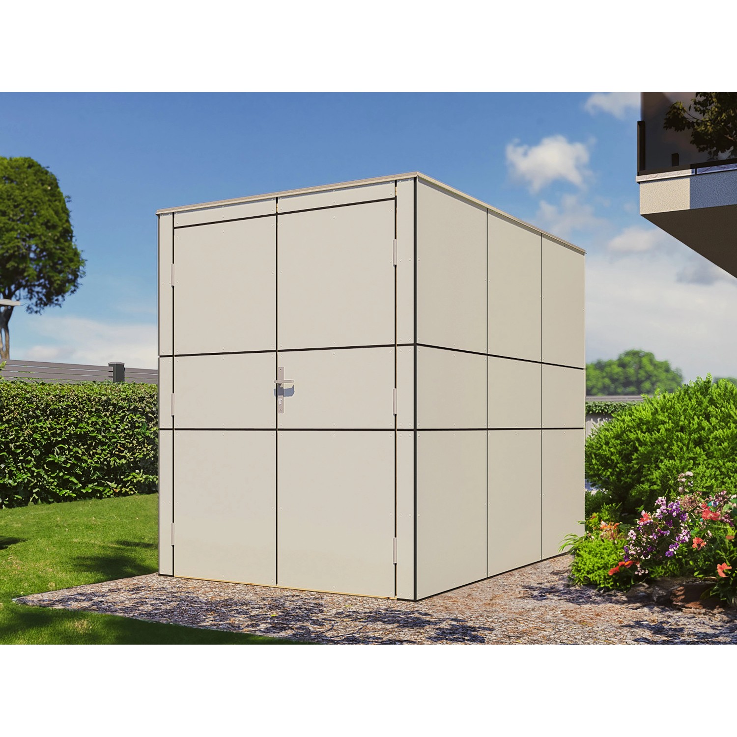 Bertilo Gartenhaus HPL Bike Port 155 cm x 229 cm Grau FSC®