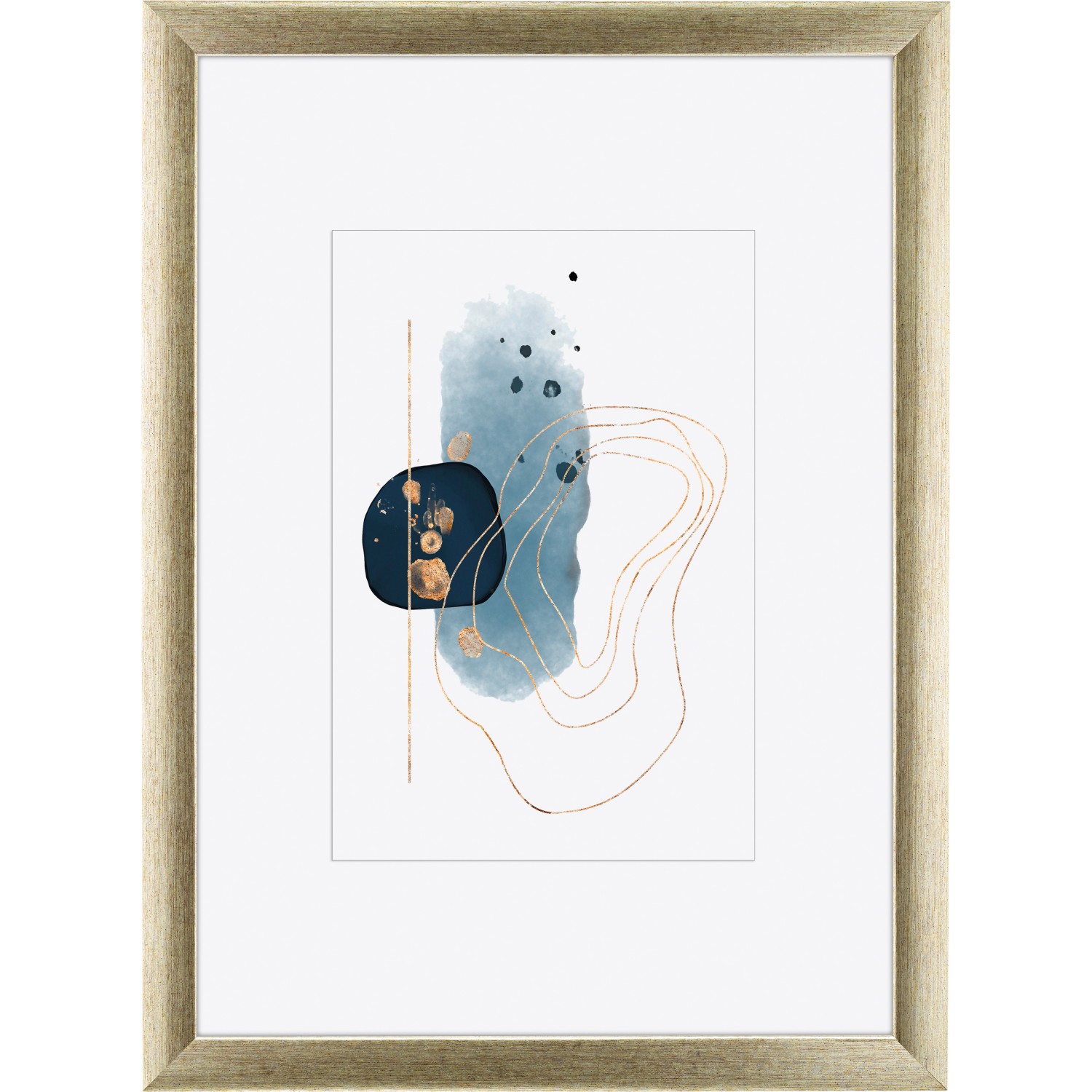 Holz-Bilderrahmen Silber/Gold 50 cm x 70 cm