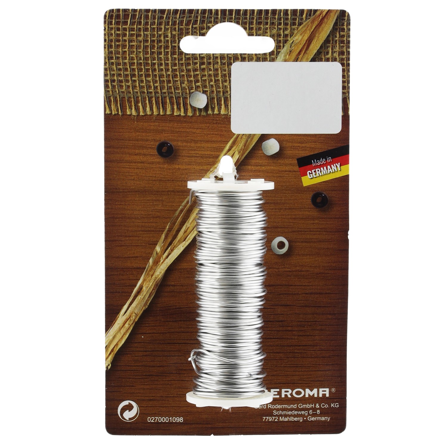 Weihnachts-Deko Aluminiumdraht auf Spule 1 mm 35 g Silber