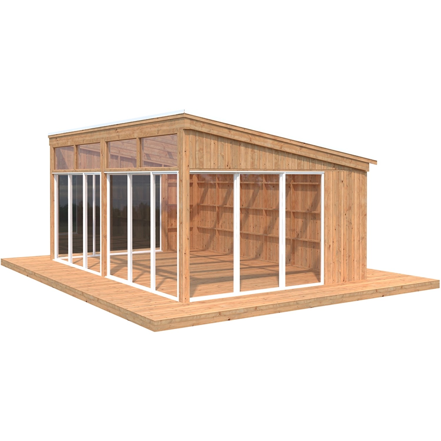 Palmako Pavillon Nova 21,5 m² Braun Tauchgrundiert 602 cm x 396 cm
