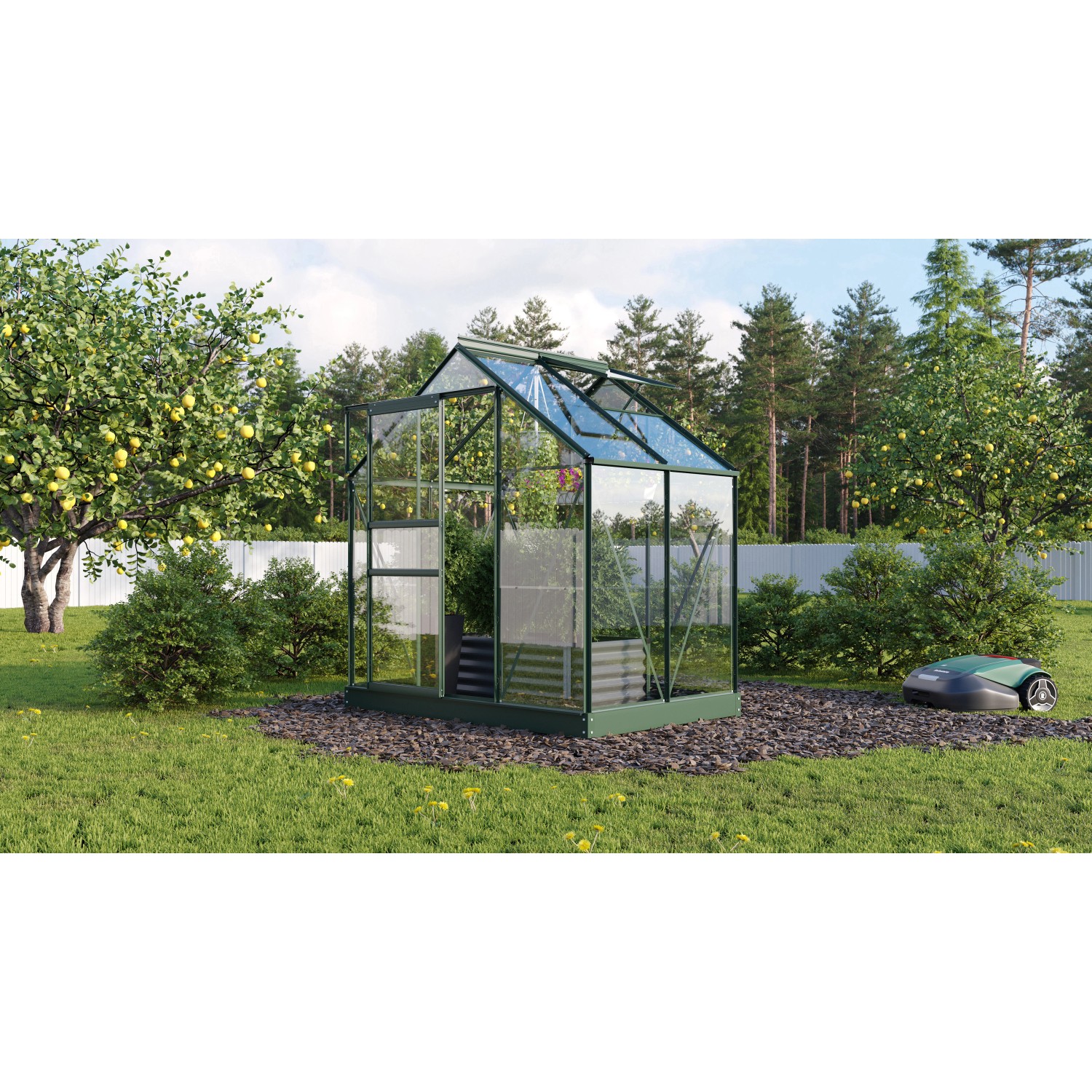 Vitavia Gewächshaus Planet 2500 Smaragd 2,5 m² inkl. Fundamentrahmen