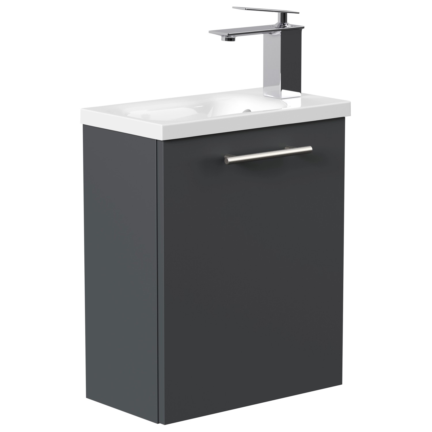 Posseik Badmöbel Pieni Slimline für Gäste-WC 40 cm SoftClose Grafit