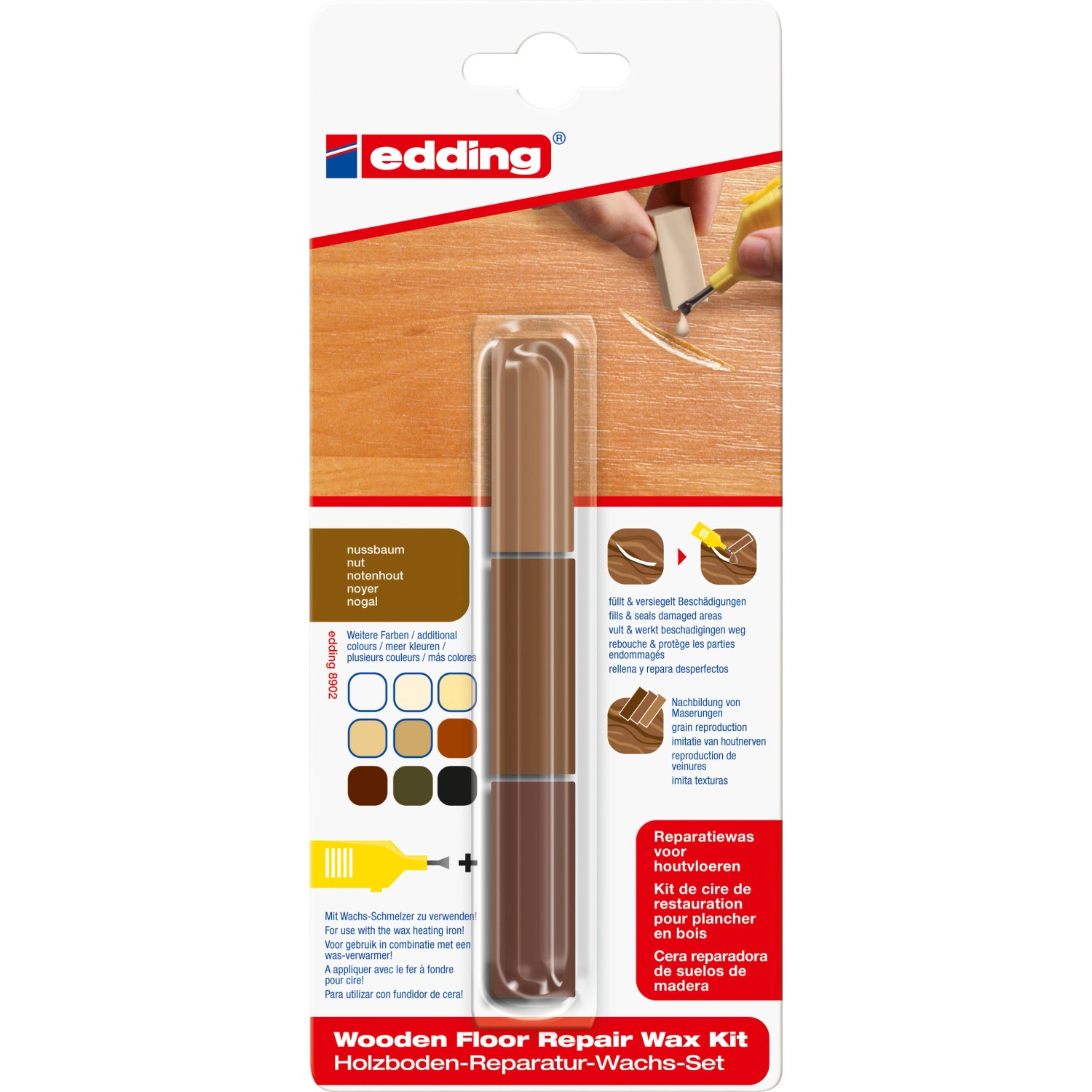 edding Holzboden Reparaturwachs 8902 Nussbaum
