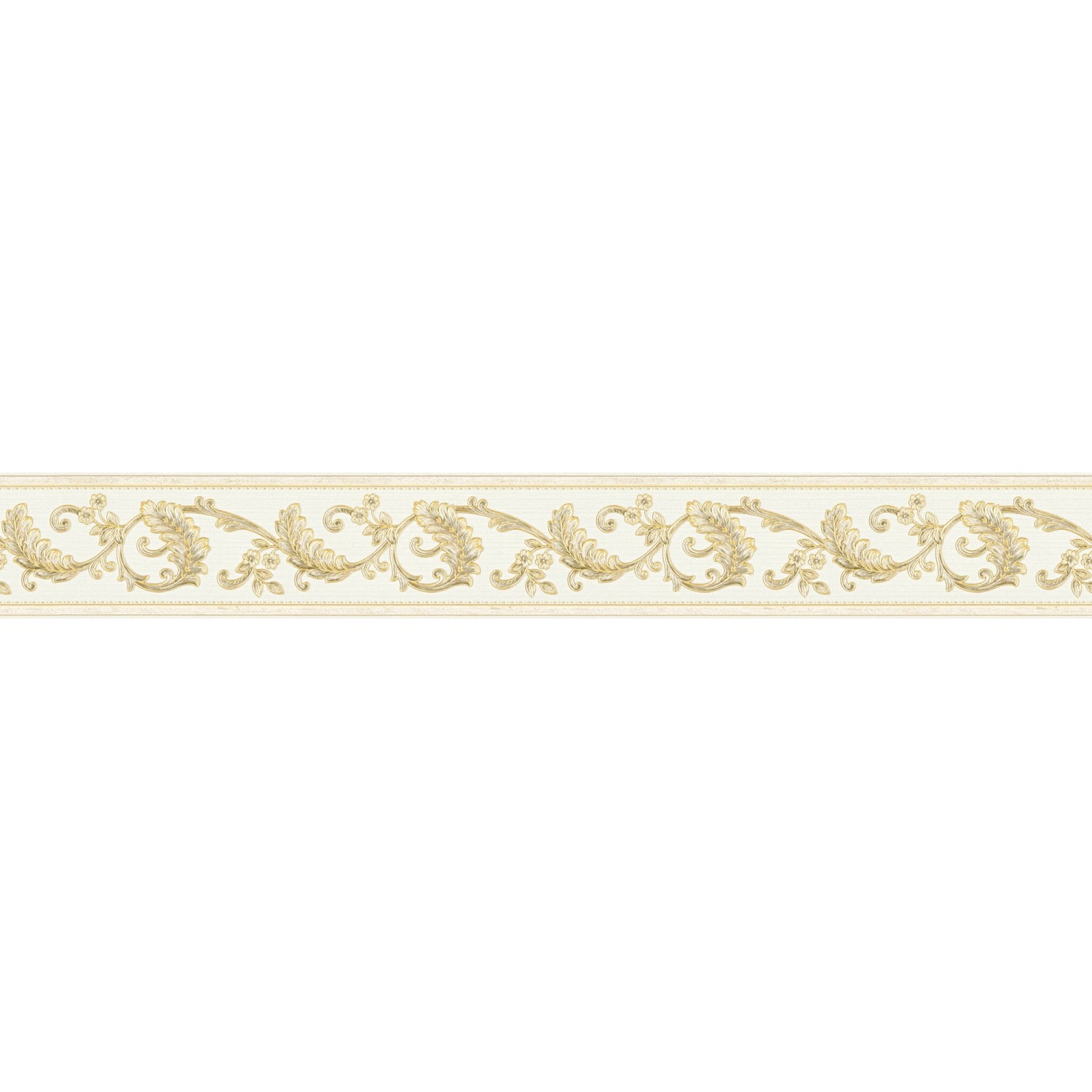 A.S. Création Borte selbstklebend Barock 5 m x 8 cm Gold-Weiß
