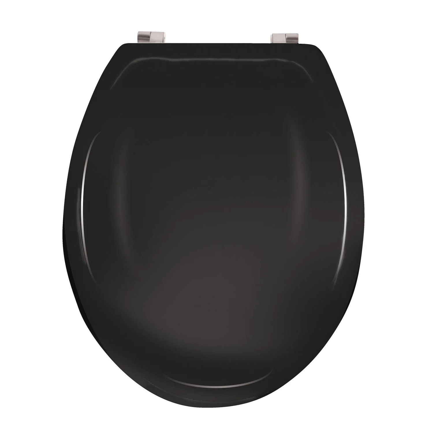 MSV WC-Sitz Cleo MDF 45 cm x 37 cm x 5,6 cm Schwarz Glänzend