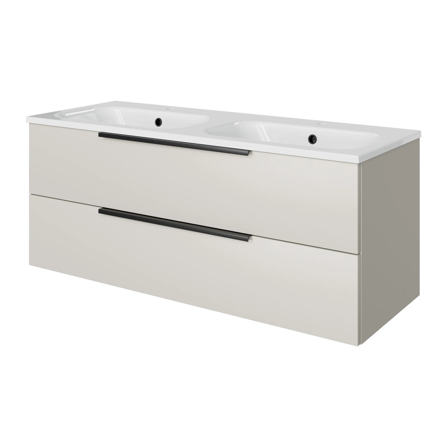 Pelipal Badmöbel-Set Quantum 07 Kaschmir Matt Select 121 cm 2 Auszüge Doppel-WT