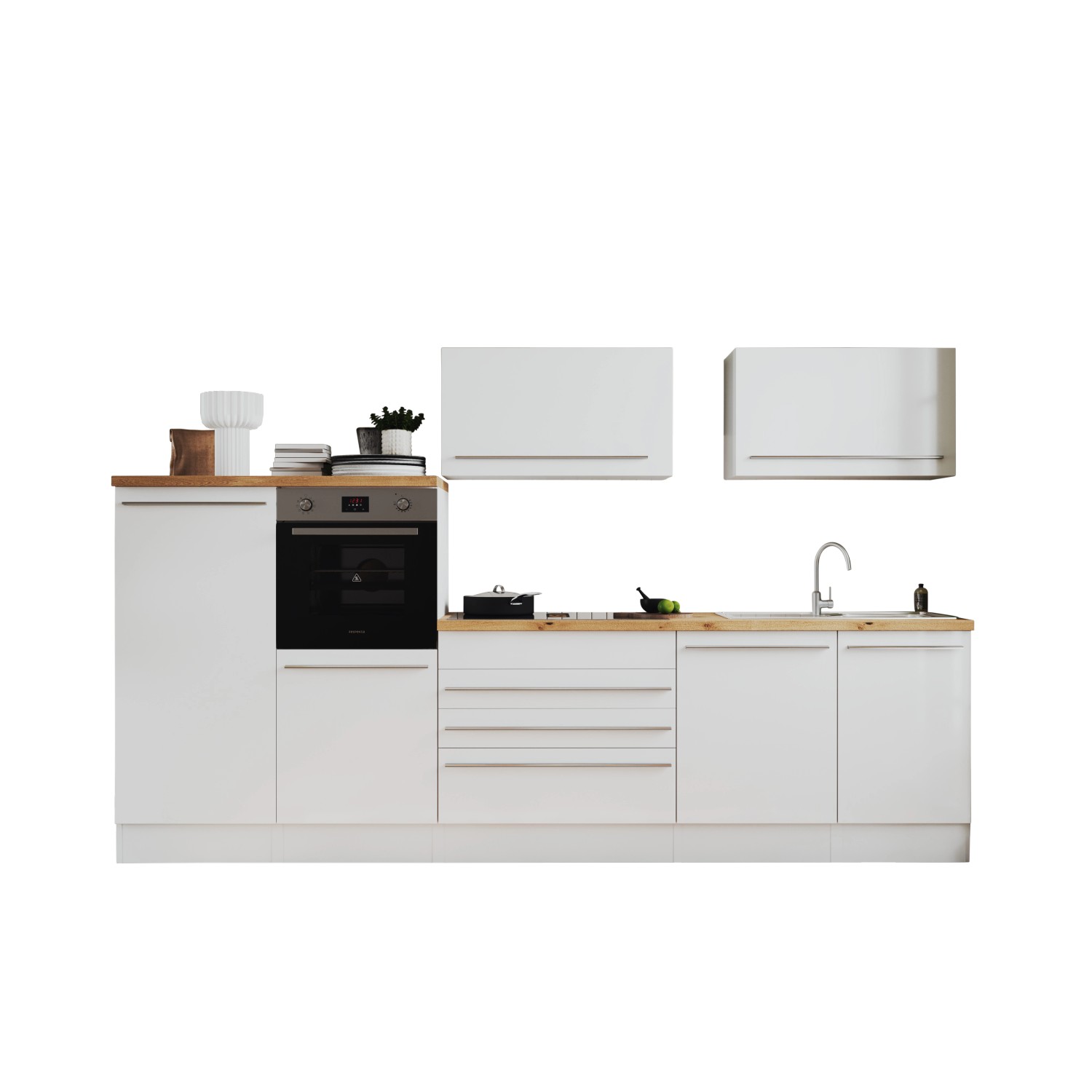 Respekta Küchen-Doppelblock Gabriel 200 cm x 320 cm x 60 cm Weiß