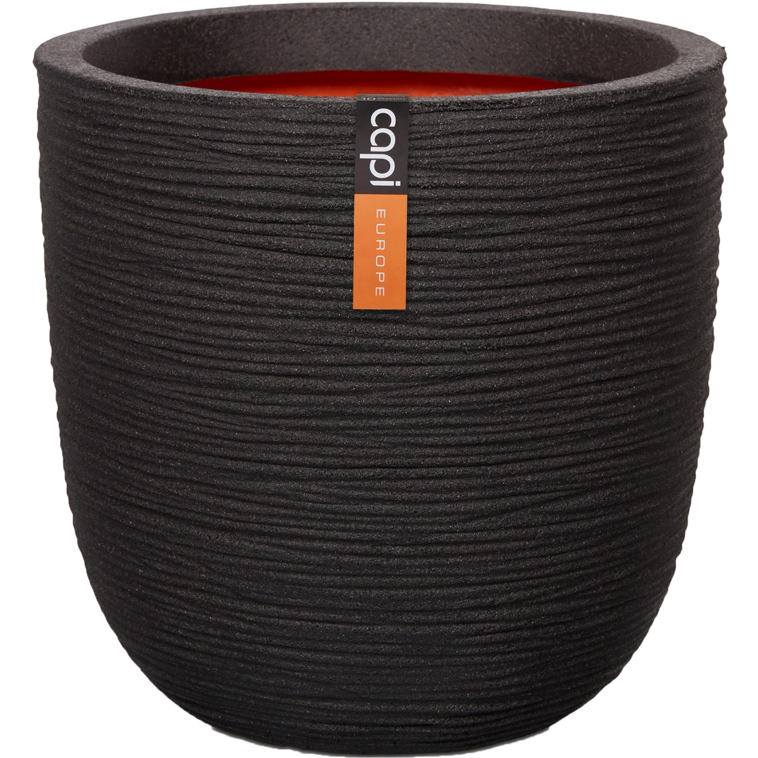 Capi Pflanztopf Nature Rib Kugel Riffel Ø 35 cm x 34 cm Schwarz
