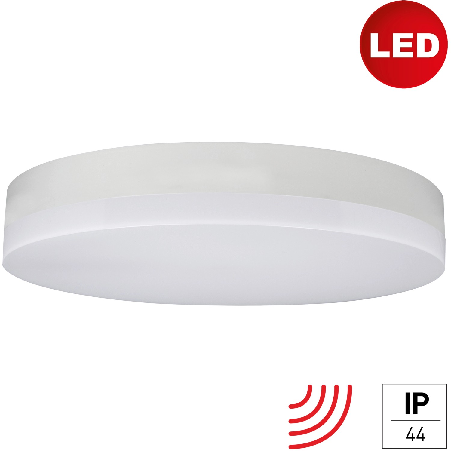 e2 elektro LED-Wand- und Deckenleuchte Orbis 18 W mit Hochfrequenz-Sensor Weiß