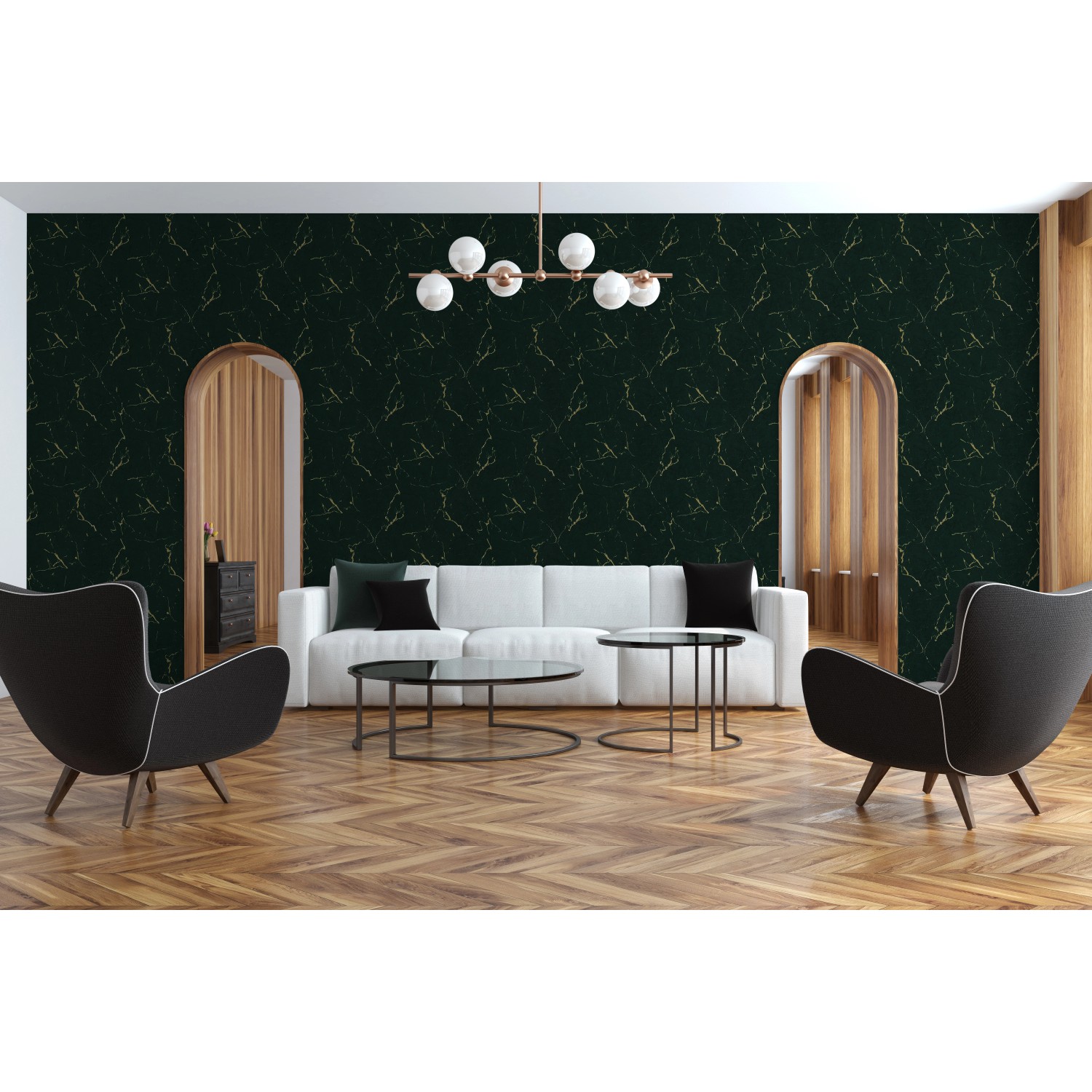Metropolitan Stories II Vliestapete Marmor glatt schwarz gold FSC®