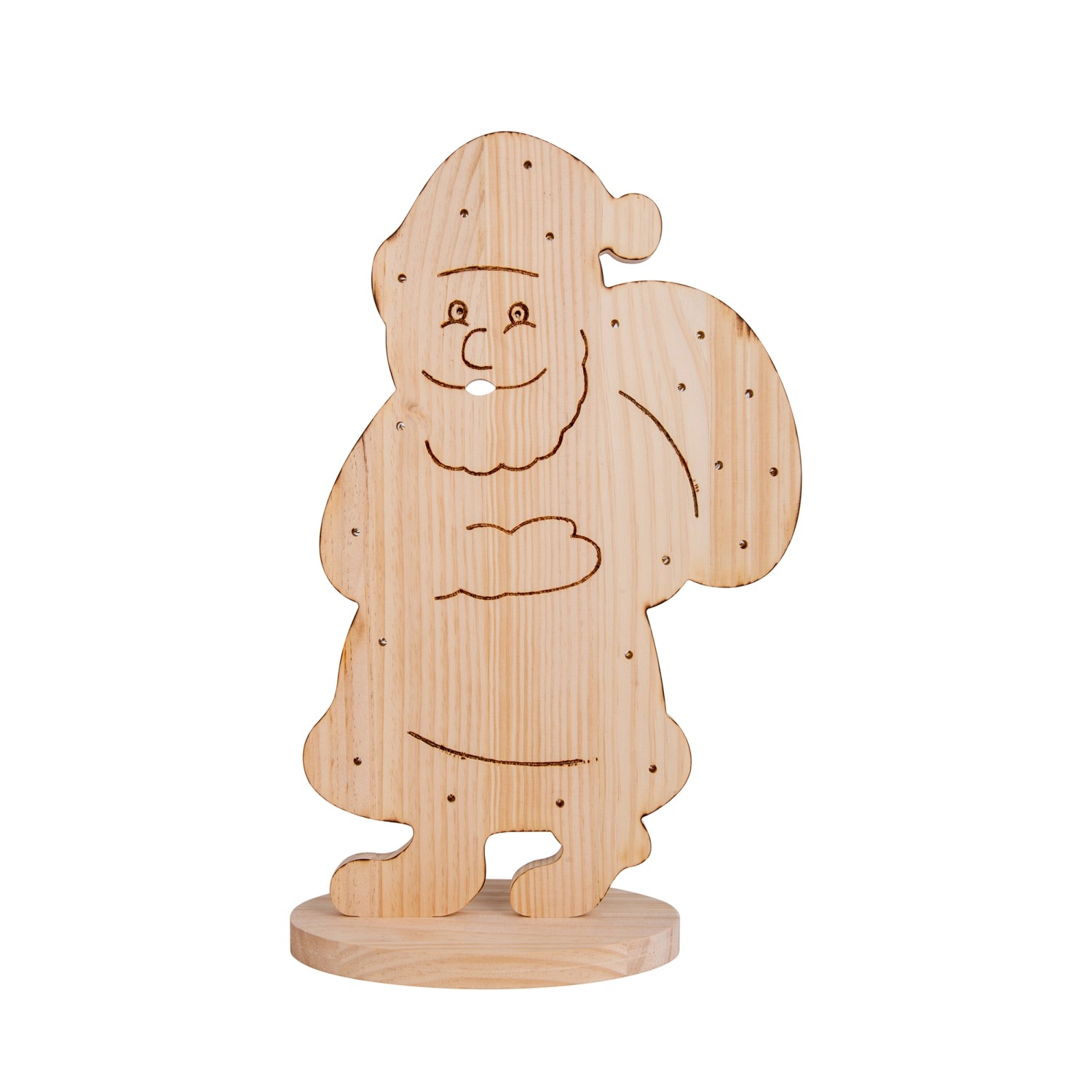 Näve Outdoor LED Weihnachtsdeko Holz Santa 49 cm