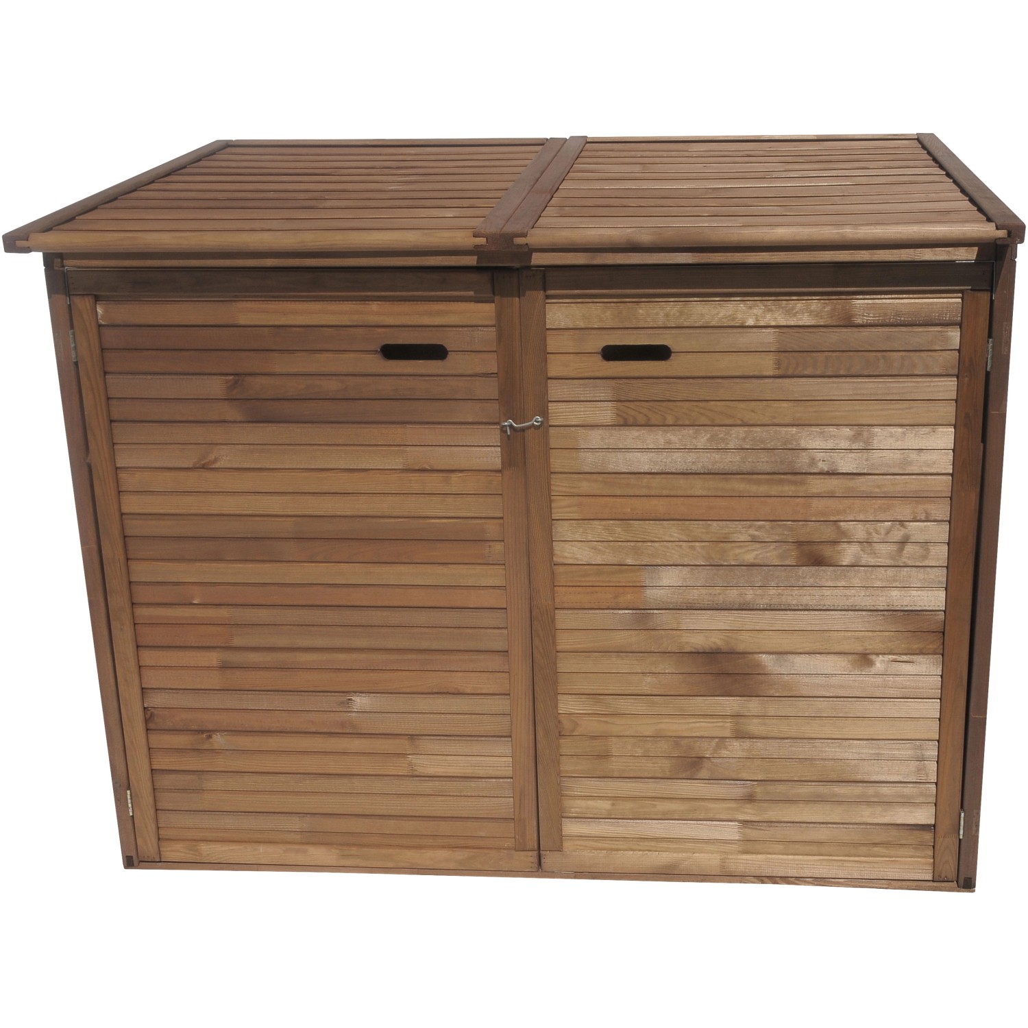 Mülltonnenbox 2 Tonnen 132 cm x 157 cm x 97 cm Braun