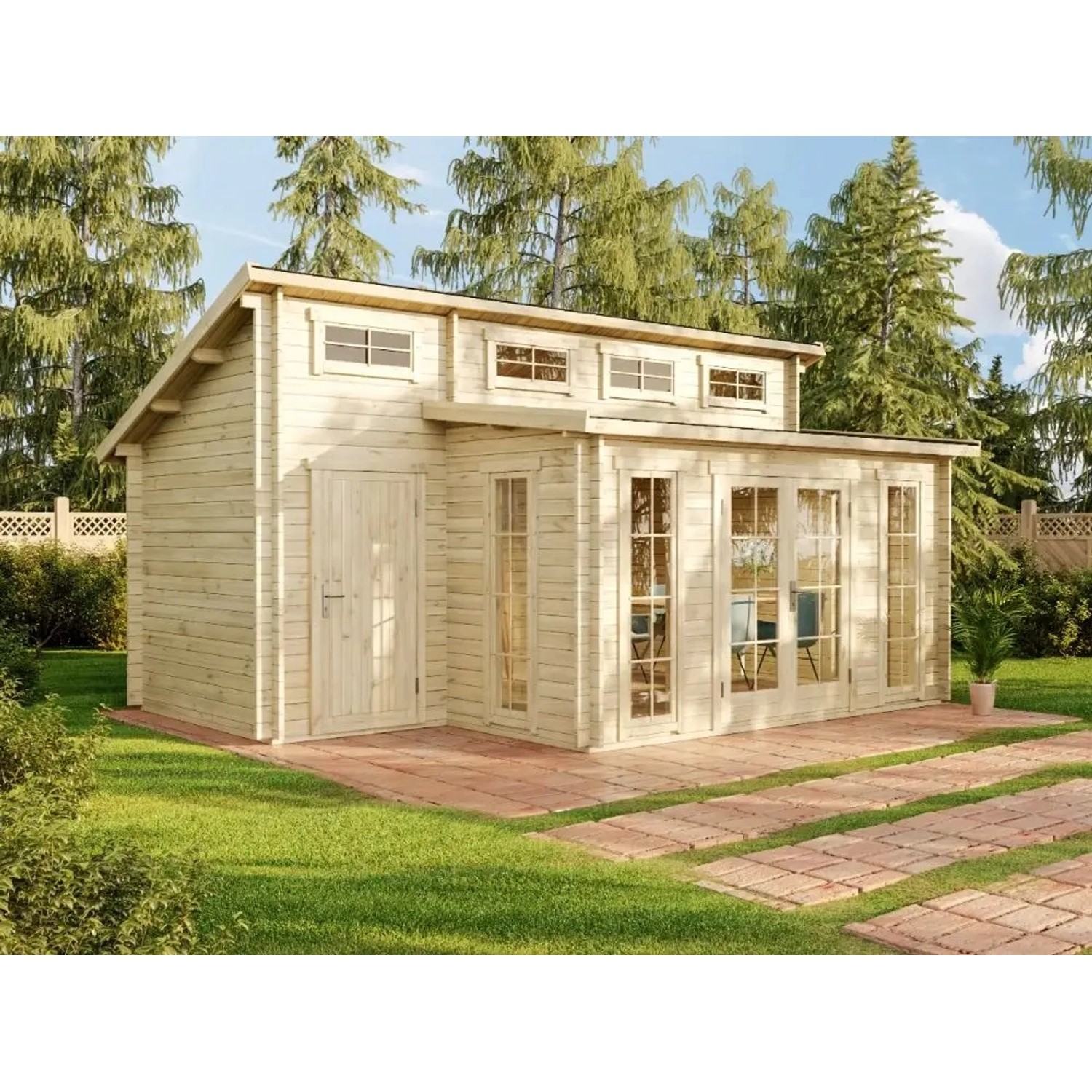 Carlsson Gartenhaus Lausitz Pultdach Imprägniert 590 cm x 477 cm