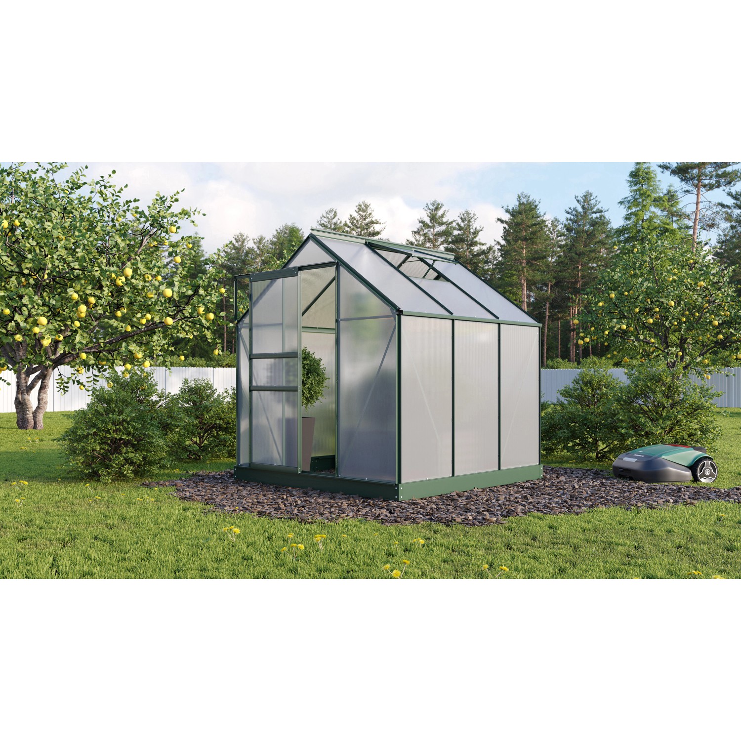 Vitavia Gewächshaus Planet 3800 Schwarz 3,8 m² inkl. Fundamentrahmen