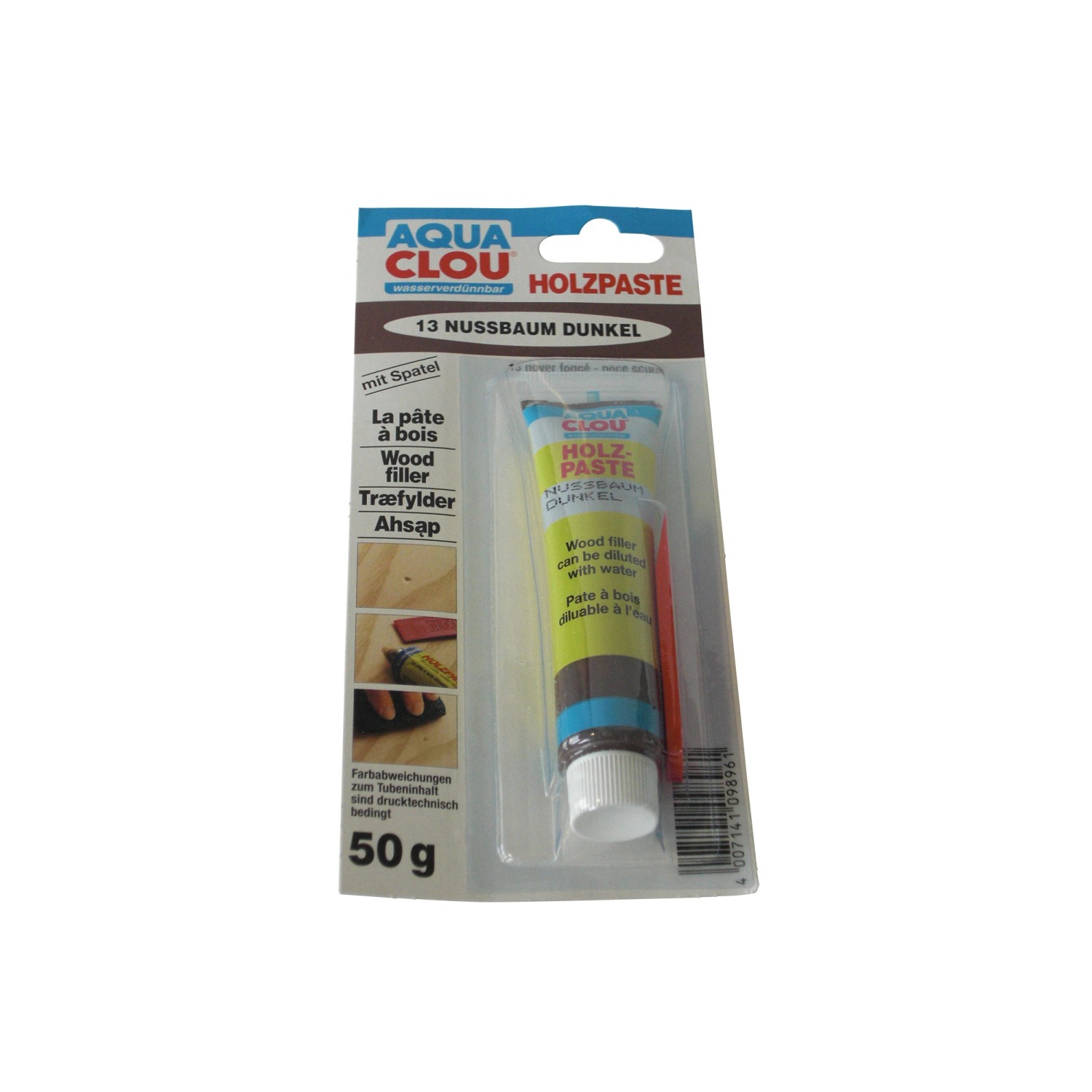 Clou Holzpaste wasserverdünnbar Nussbaum Dunkel 60 g