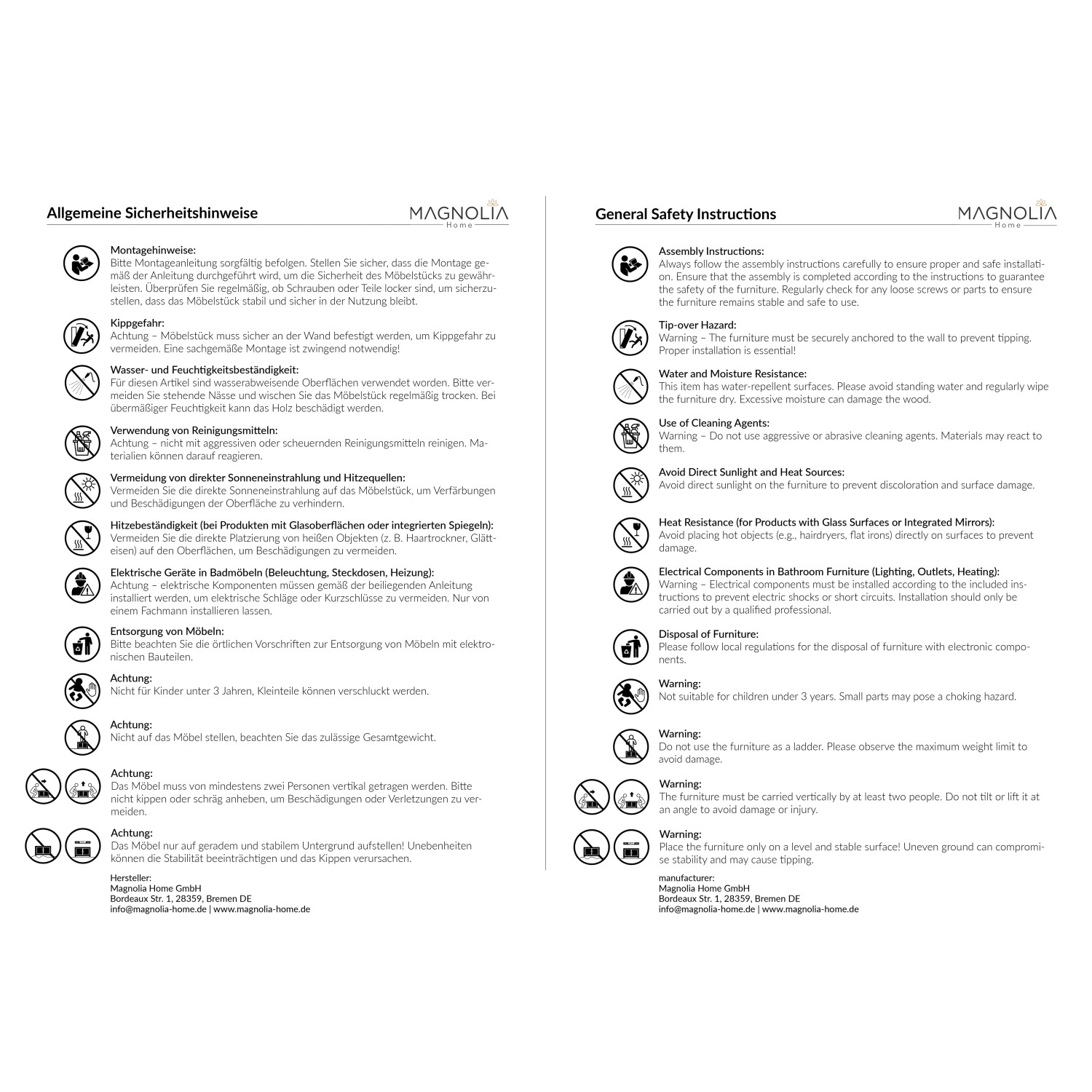 Posseik Sideboard Industrial O 3 Schubladen 2 Türen 155 cm Weiß Eiche Front