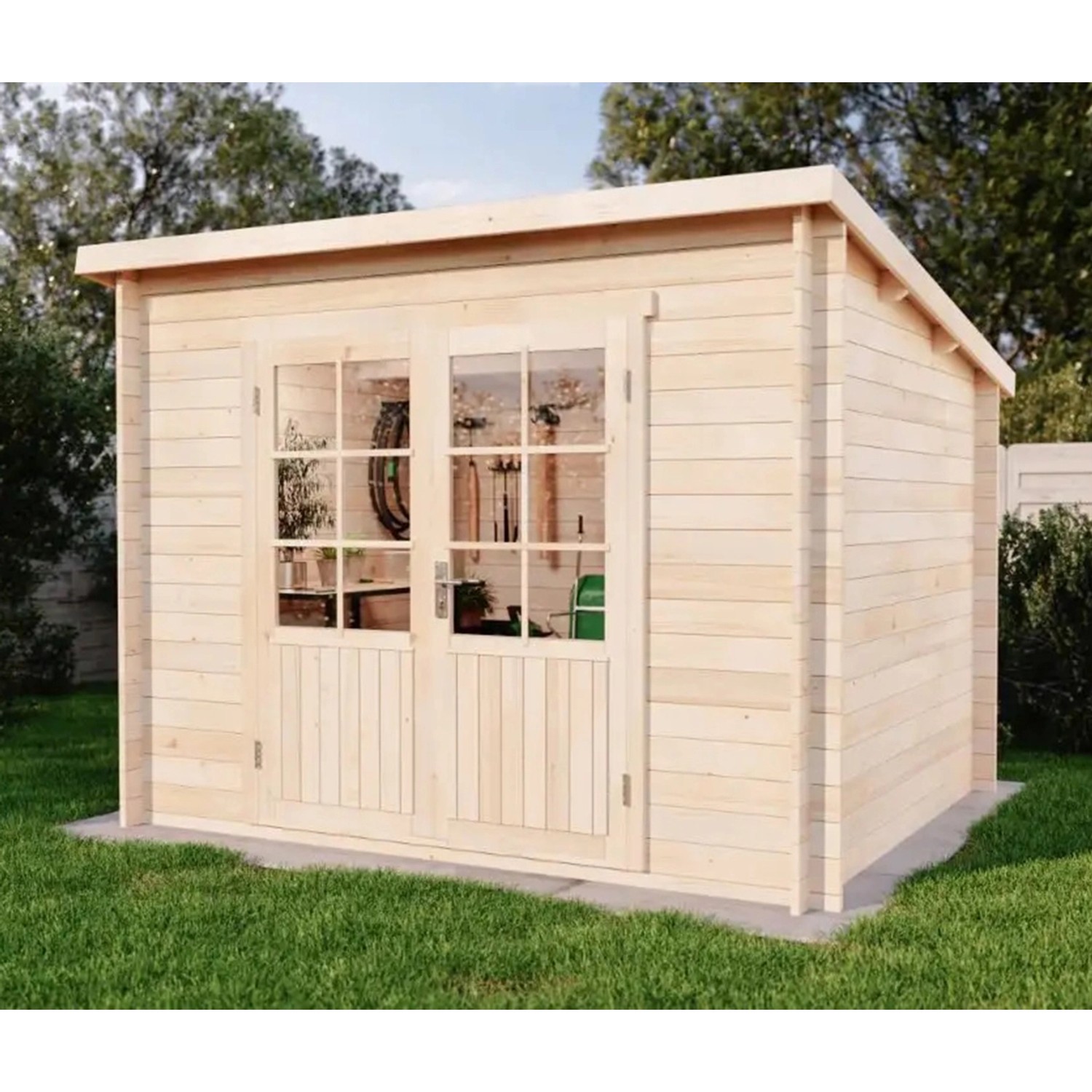 Alpholz Gartenhaus Maria-28 Natur 300 cm x 250 cm, imprägniert