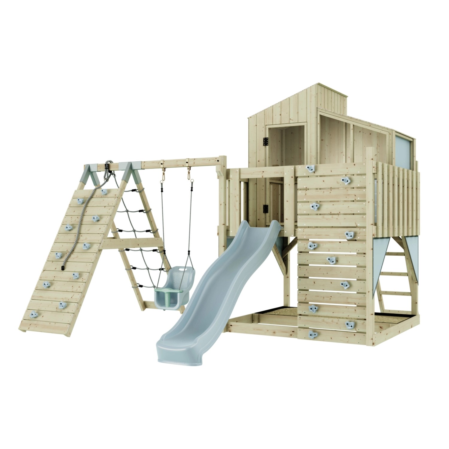 PolarPlay Spielturm Julie m. Babysch. Eisblau