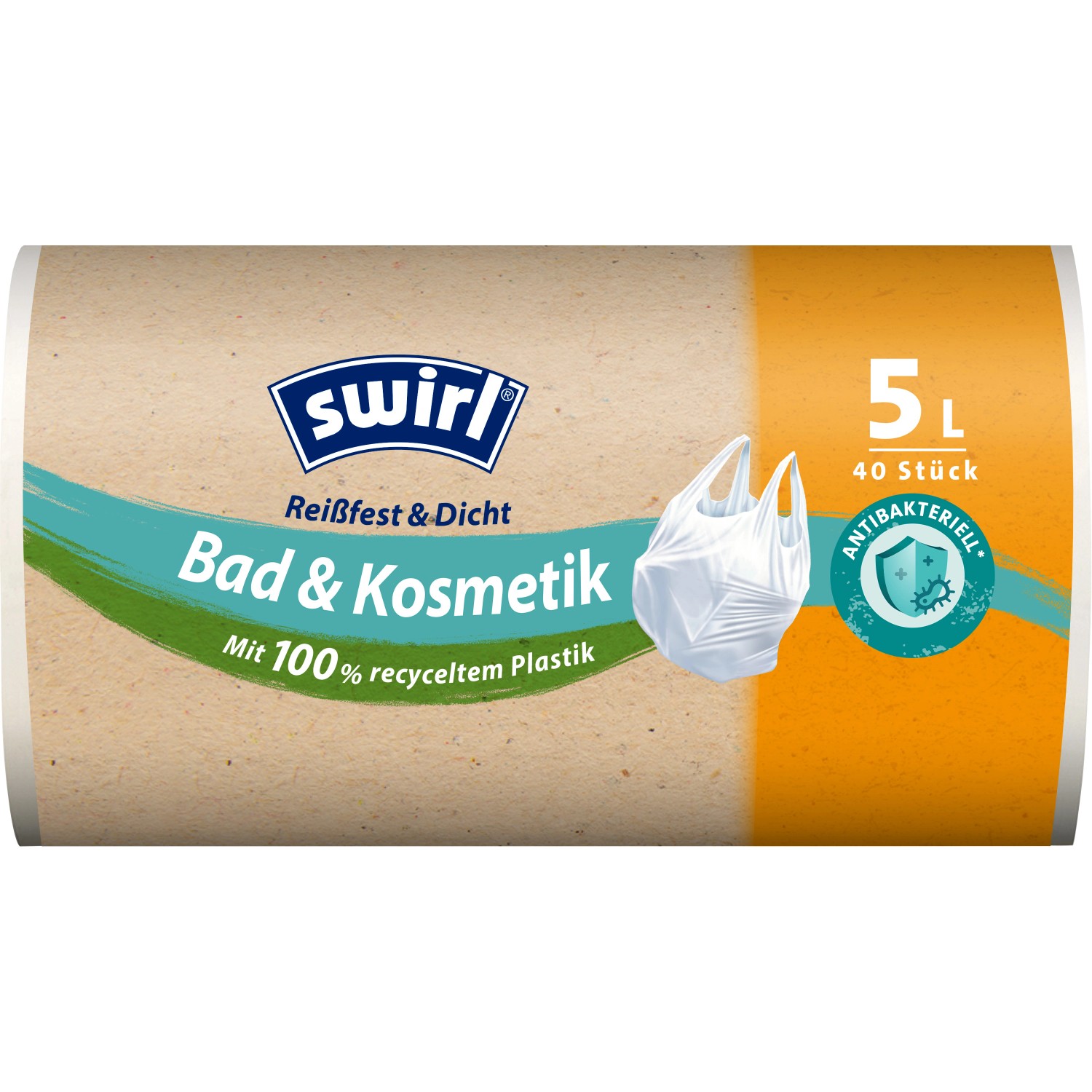 Swirl® Bad & Kosmetik Tragegriff-Müllbeutel 5 l 40 Stück