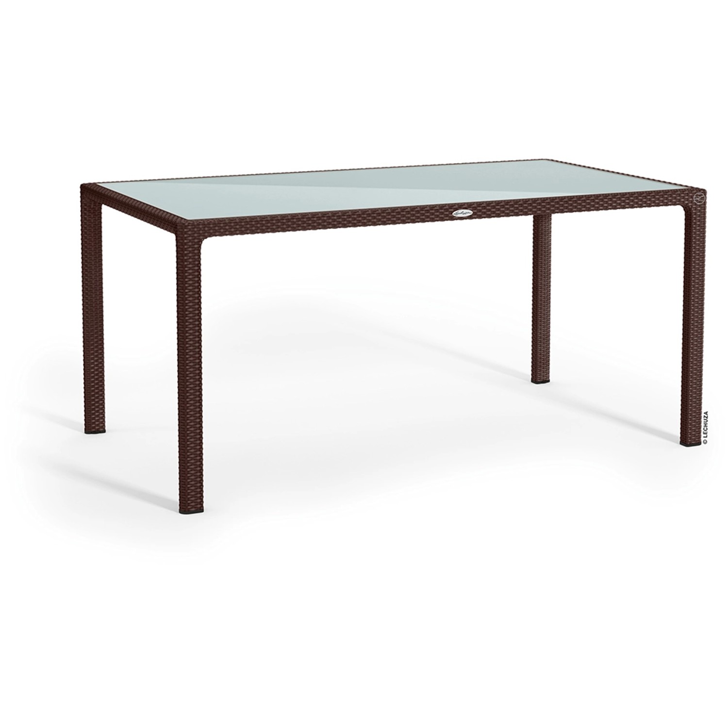 Esstisch mit Glasplatte Mokka 160 x 90 cm