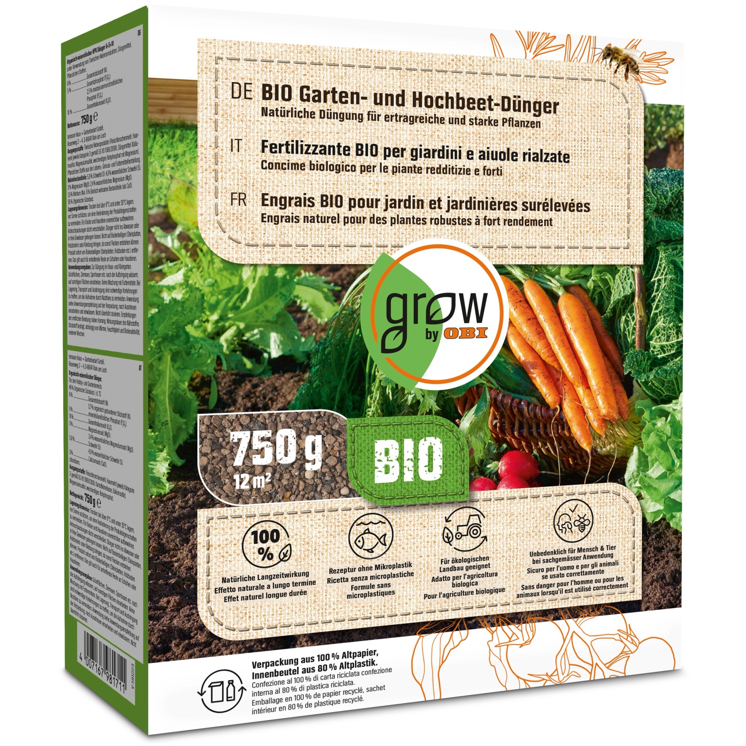 GROW by OBI BIO Garten- und Hochbeet-Dünger, 750 g