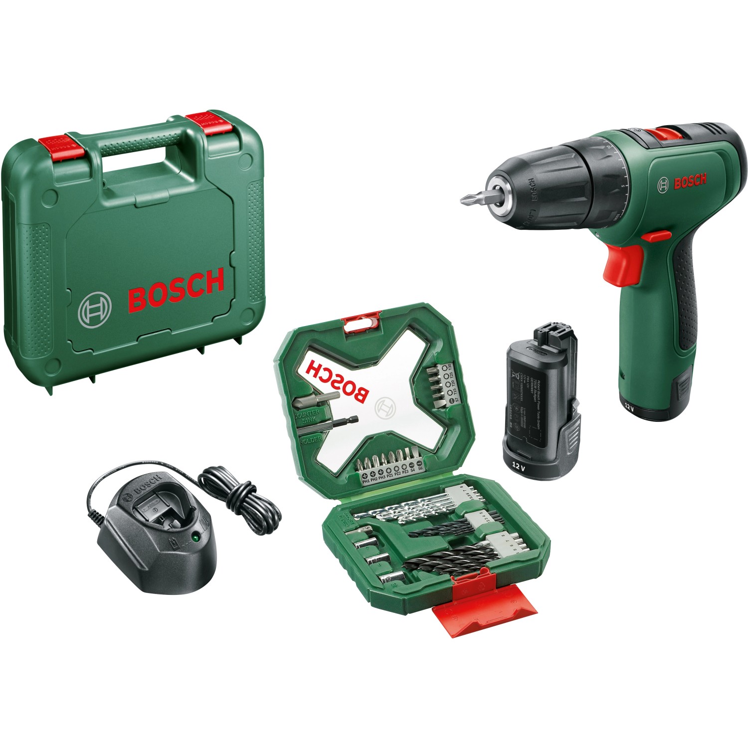 Bosch 12 V Akku-Bohrschrauber EasyDrill 1200 inkl. 1,5 Ah Akkus mit Koffer