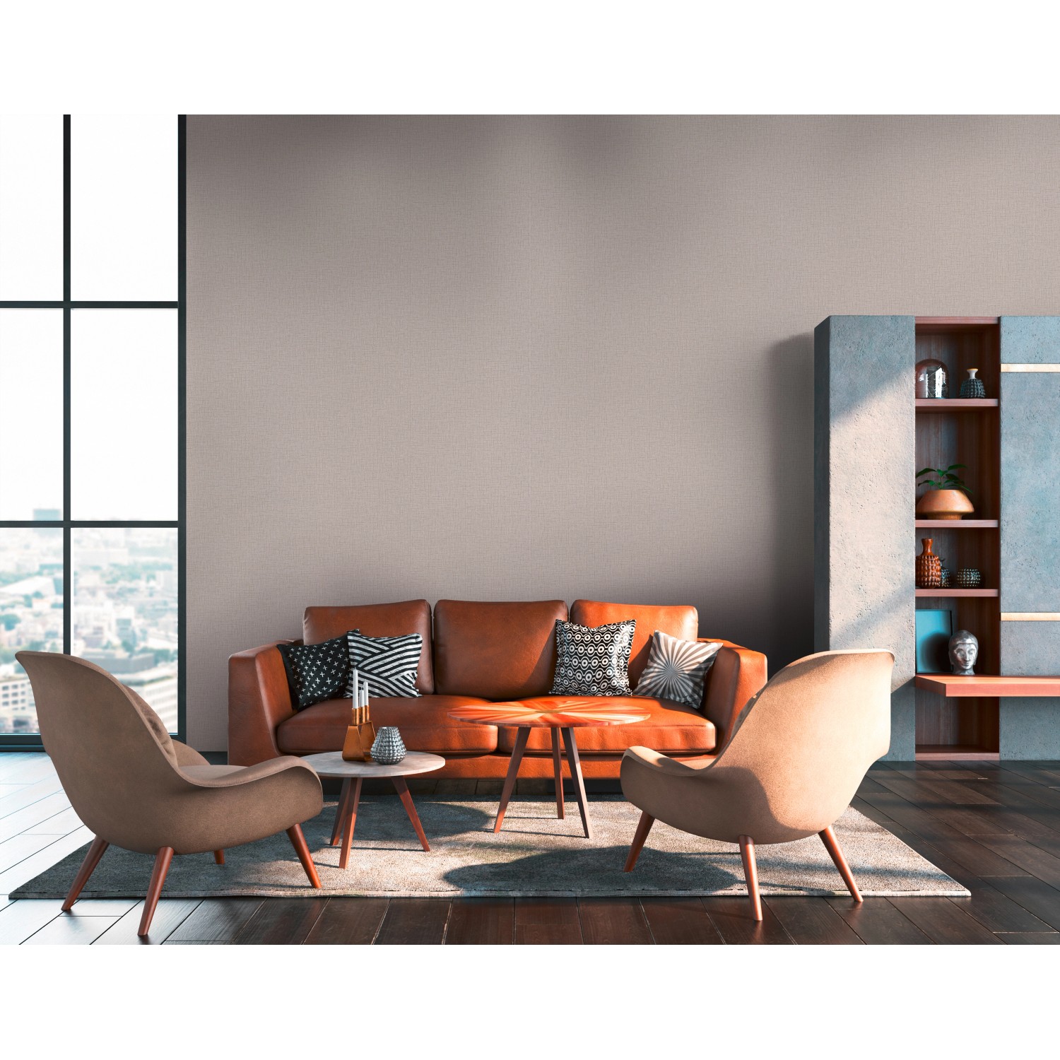 Metropolitan Stories II Vliestapete Uni Textilstruktur braun beige FSC®
