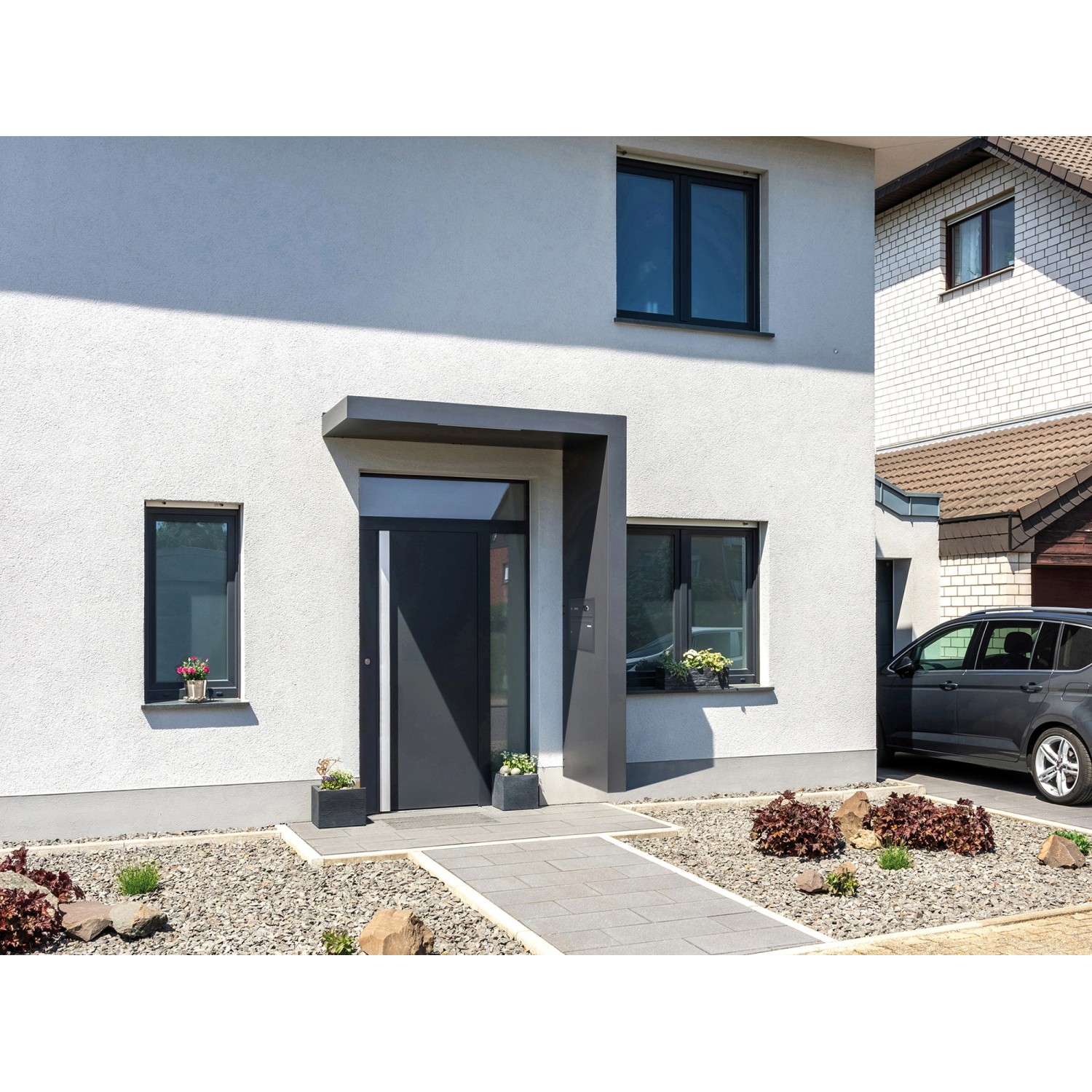 Gutta Rechteckvordach BS PLUS 160 Seite R BK Anth. Klingel Sprechanlage Kamera