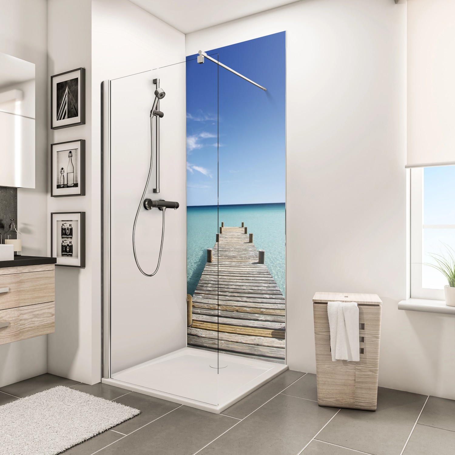 Schulte DecoDesign Duschrückwand Foto Steg Malediven 210 x 90 cm