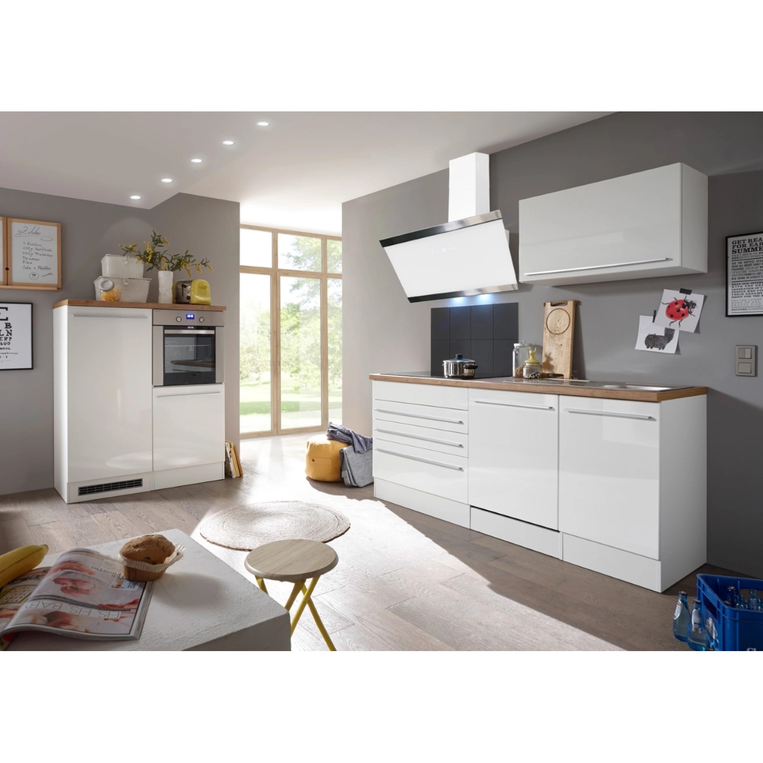 Respekta Premium Küchenzeile 320 cm Weiß Hochglanz