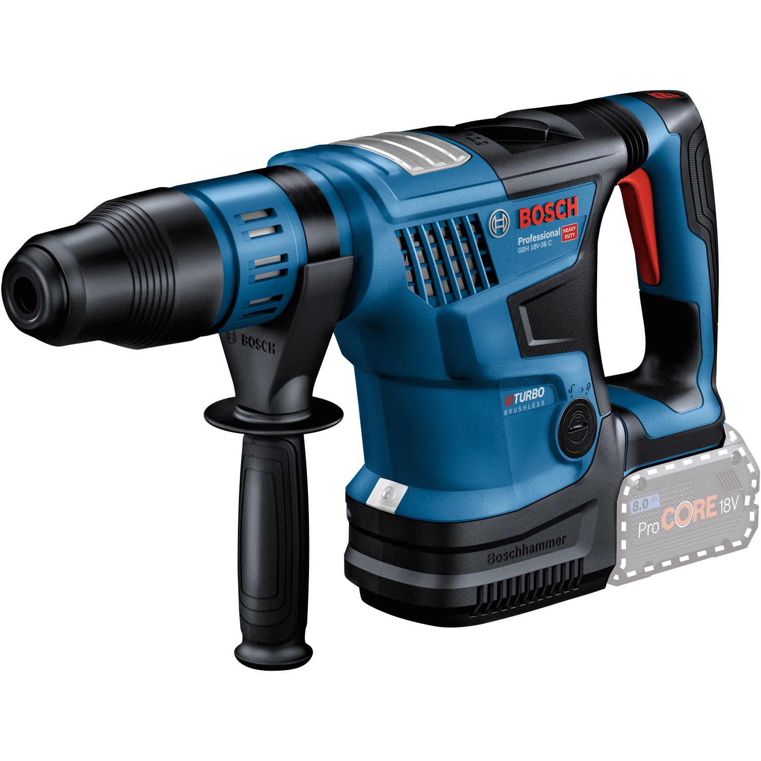 Bosch Professional Akku-Bohrhammer Biturbo GBH 18V-36 C Solo im Koffer