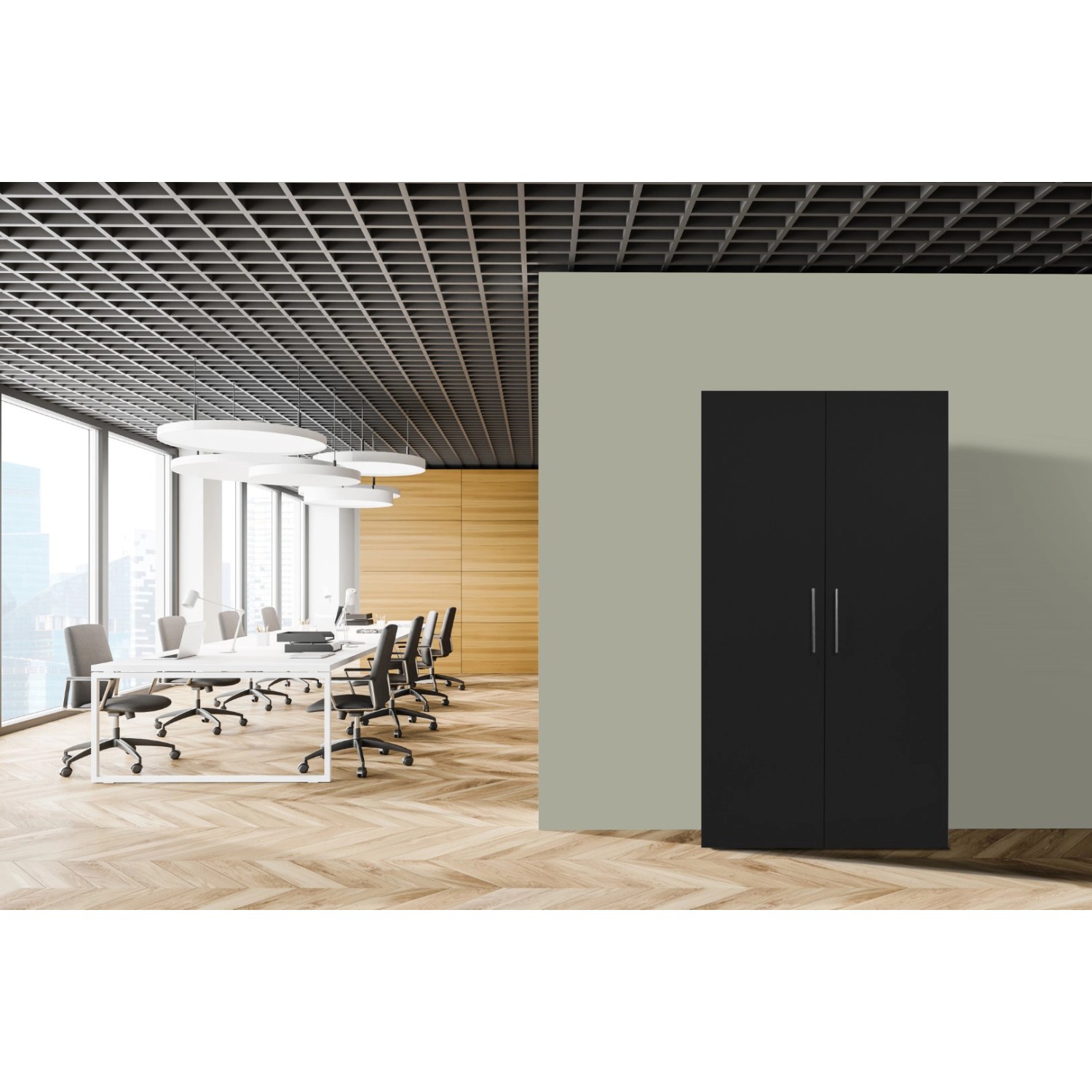 Respekta Schrankküche SKWSS Schwarz-Weiß