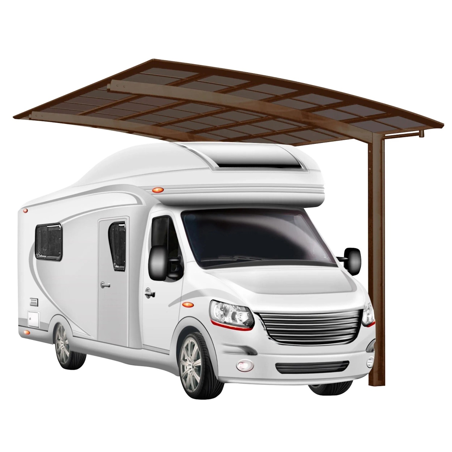 Ximax Runddach-Einzelcarport Portoforte Caravan Typ 60 Standard Mattbraun