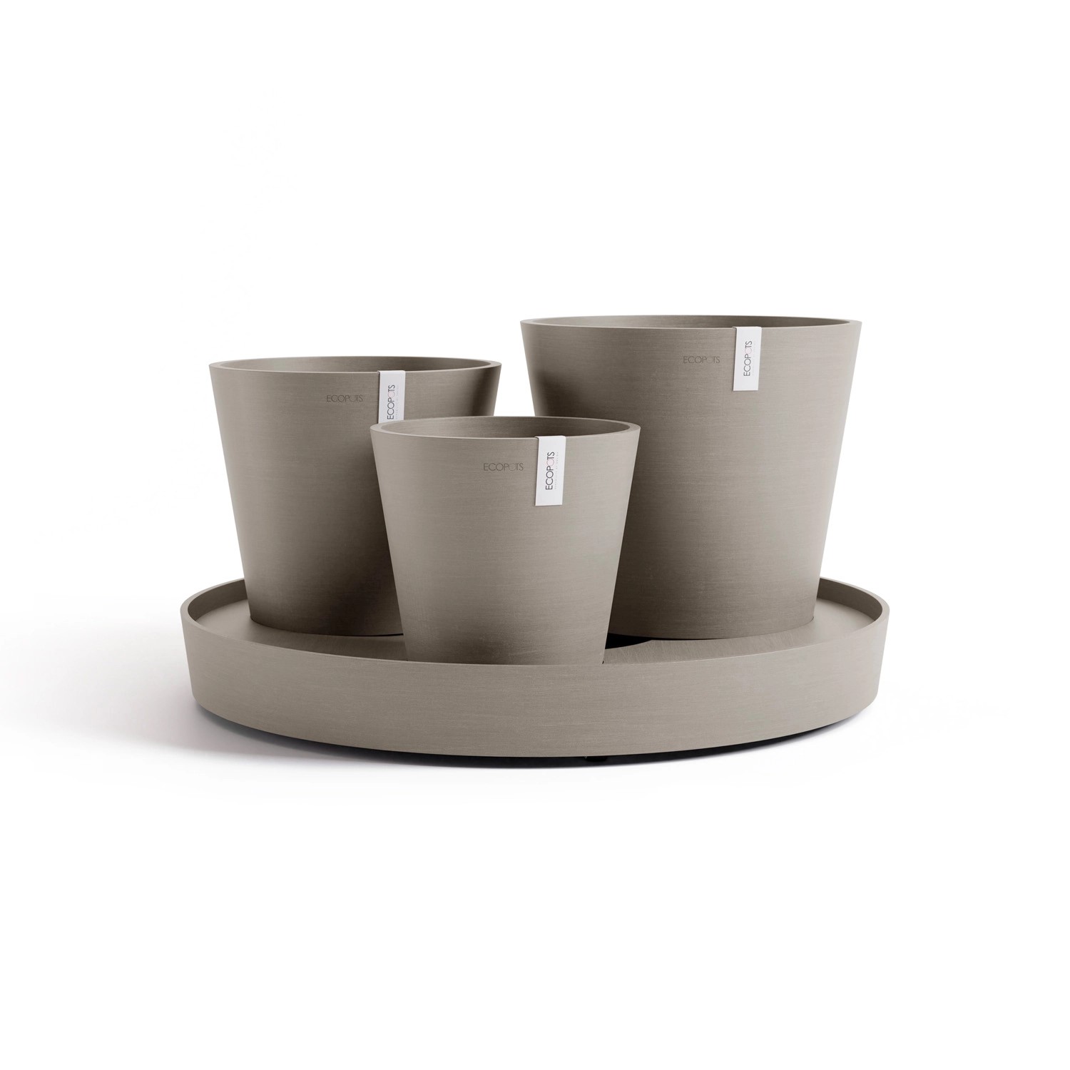 Ecopots Pflanztopf Dubai Braungrau Ø 57 cm / Höhe 30 cm