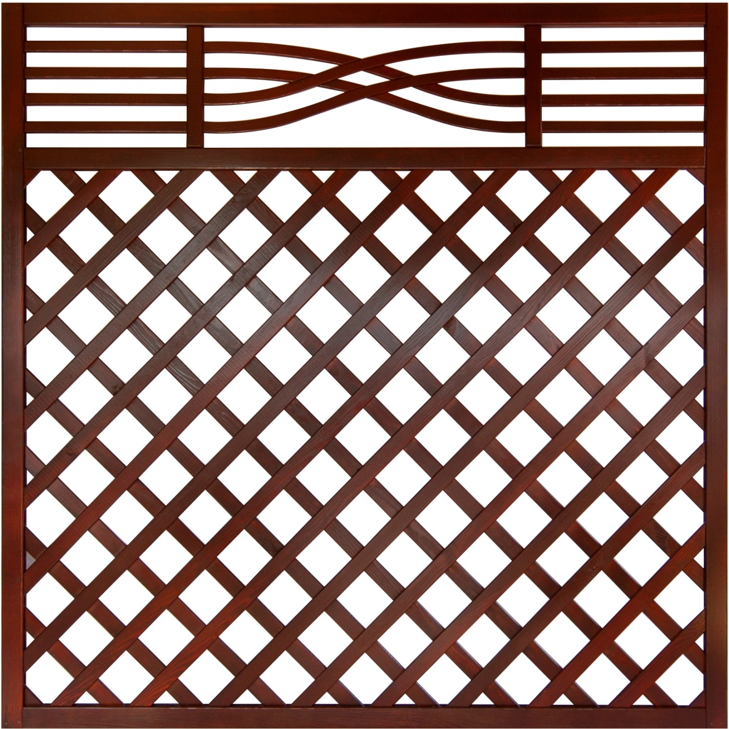 Zaunelement Malaga mit Gitter 180 cm x 180 cm Braun