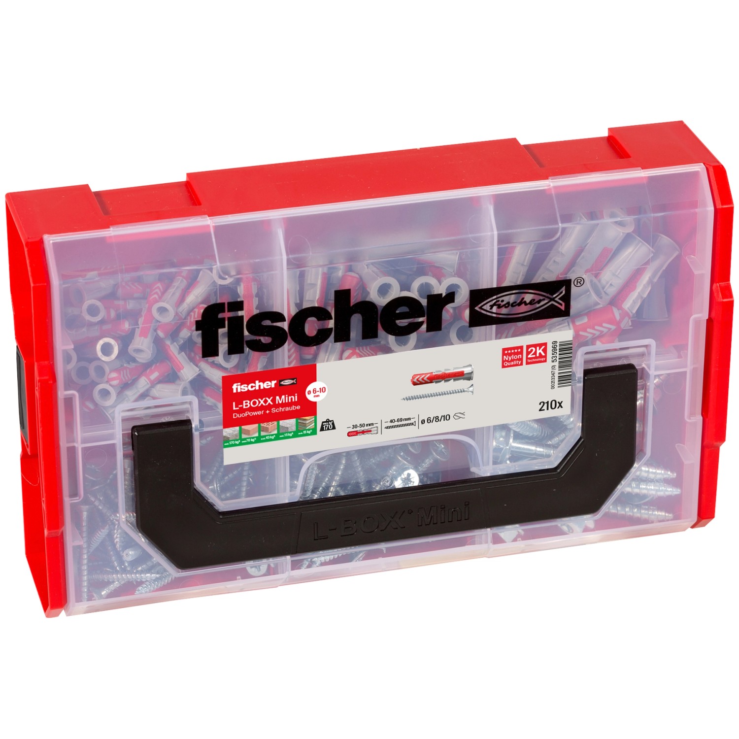 Fischer L-BOXX mini DuoPower + Schraube (210 Teile)
