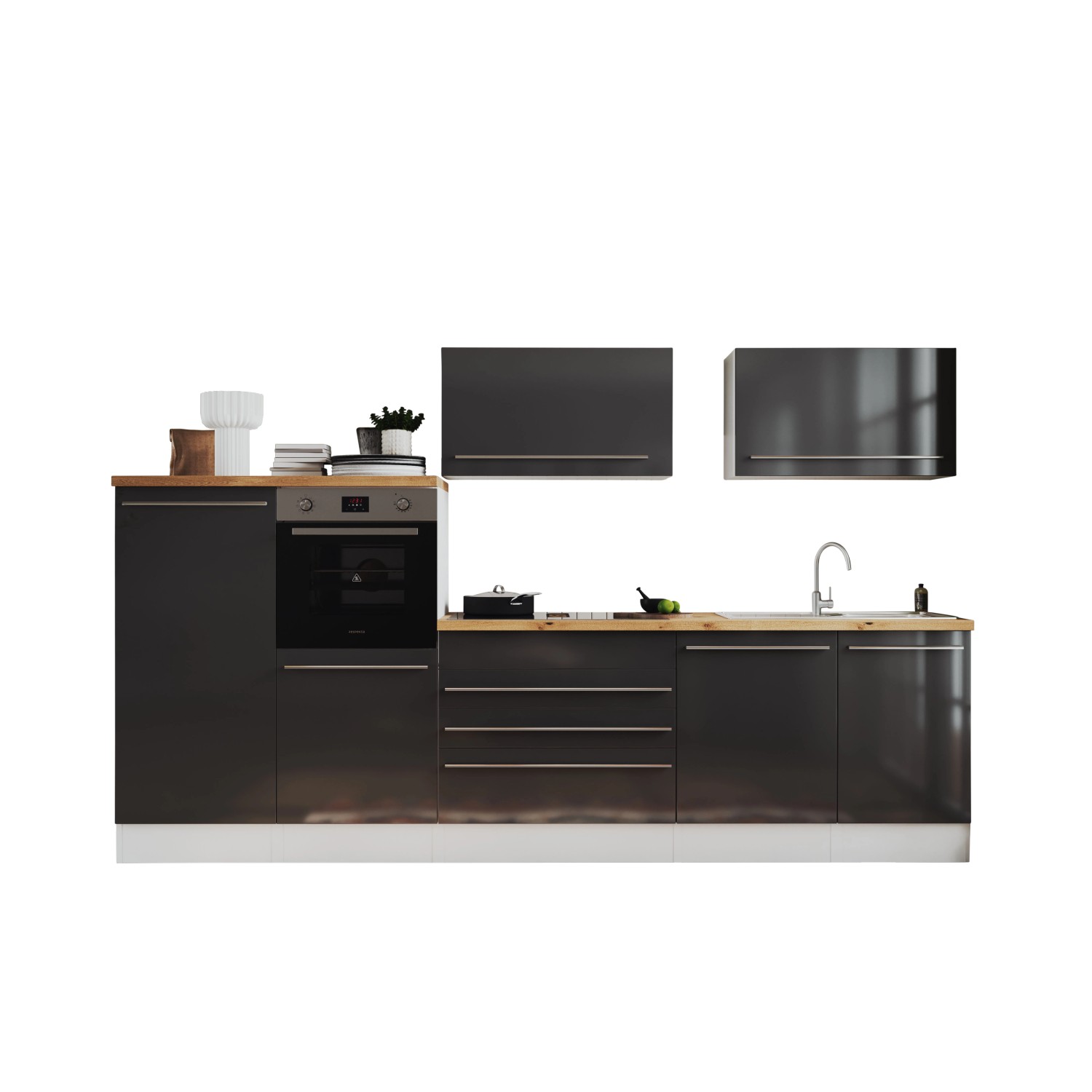 Respekta Küchen-Doppelblock Gabriel 200 cm x 320 cm x 60 cm Grau