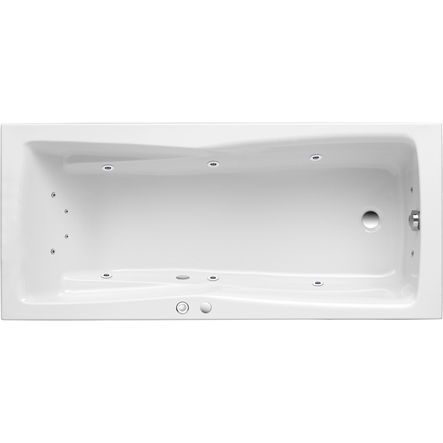 Ottofond Whirlpool Atlanta Komfort 160 cm x 70 cm Weiß