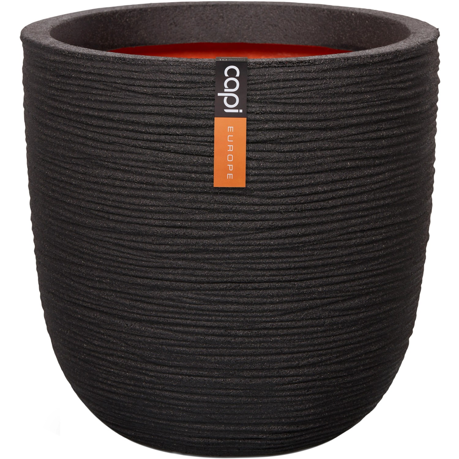 Capi Pflanztopf Nature Rib Kugel Riffel Ø 43 cm x 41 cm Schwarz