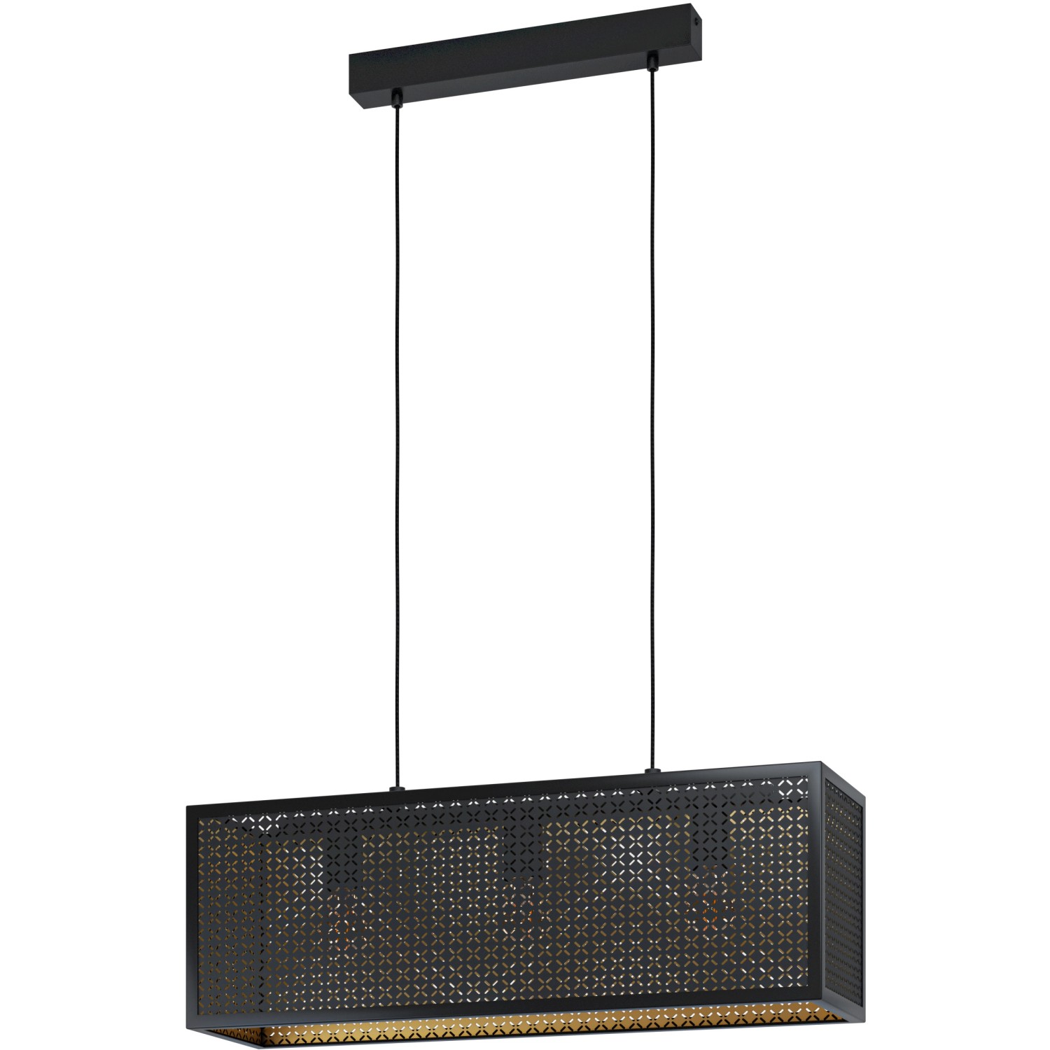 Eglo Pendelleuchte 3-flammig Sallicano 110 cm x 20 cm x 73 cm Schwarz-Gold