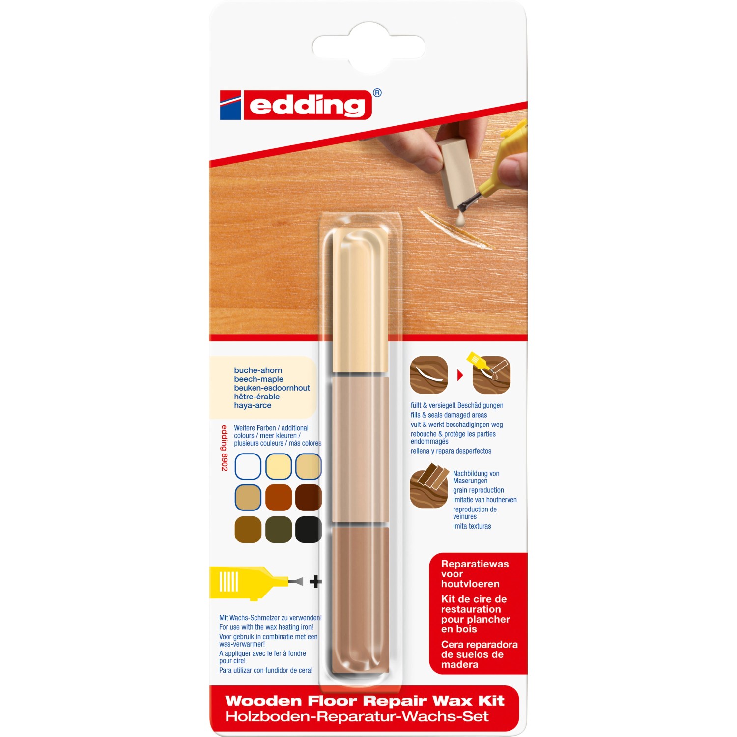 edding Holzboden Reparaturwachs 8902 Buche-Ahorn
