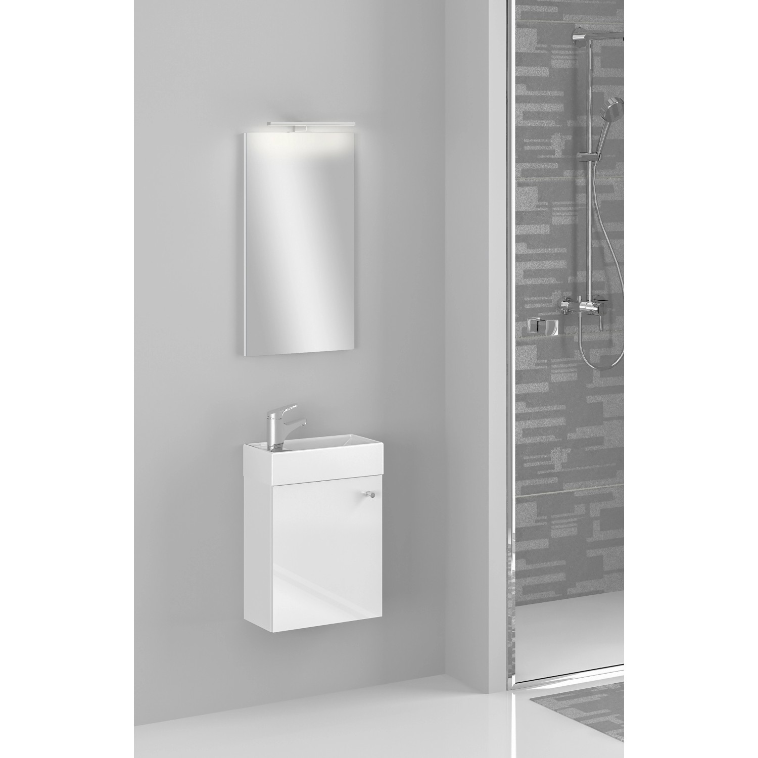 Astor Badmöbel-Set Georgy Weiß Hochglanz 45 cm 3-teilig FSC®