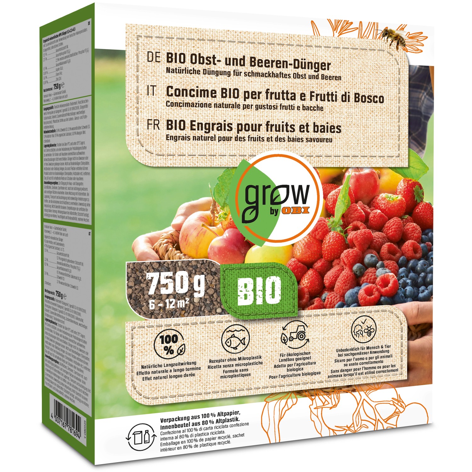 GROW by OBI BIO Obst- und Beeren-Dünger, 750 g