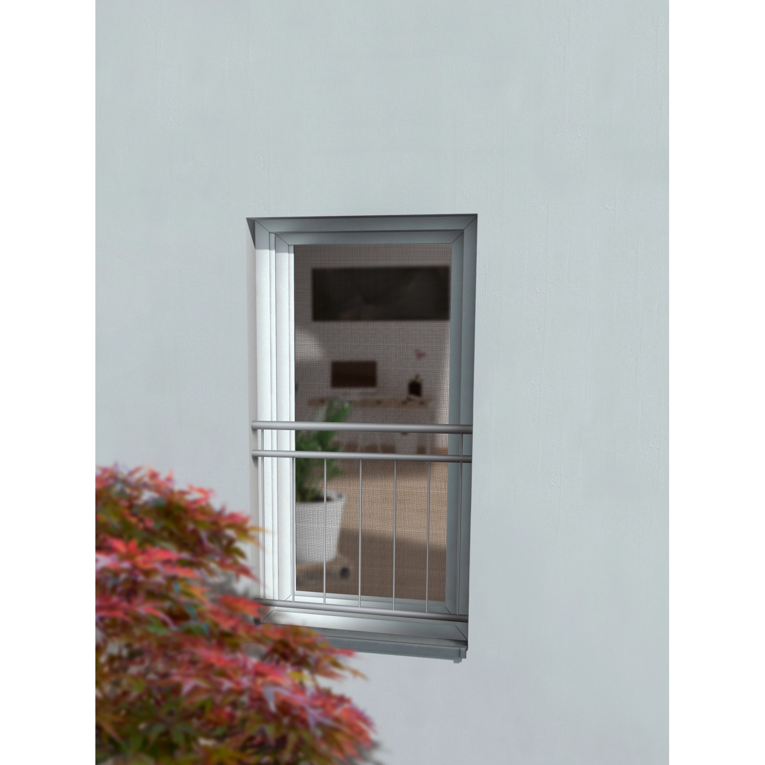 Insektenschutznetz für bodentiefres Fenster 130 cm x 220 cm Anthrazit