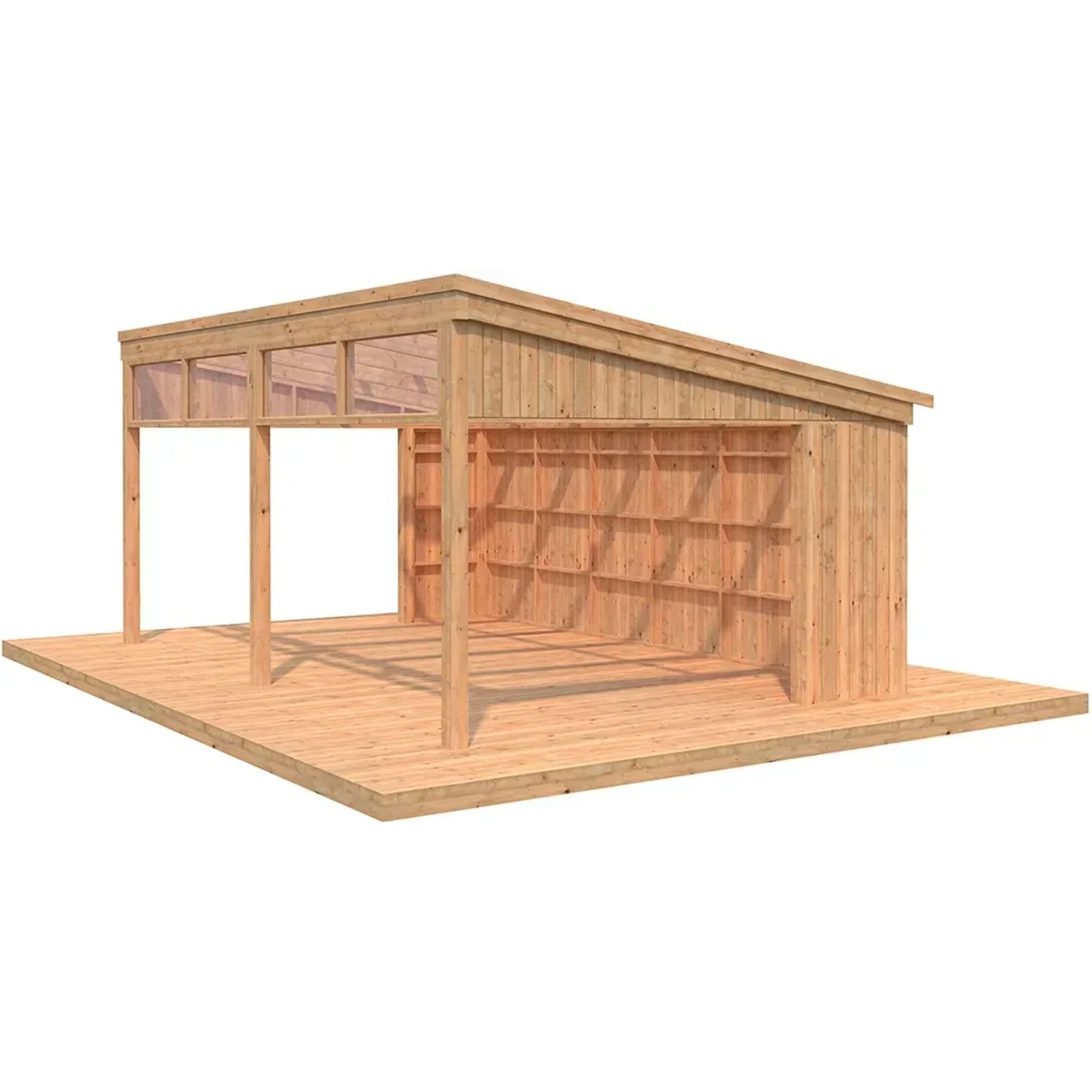 Palmako Pavillon Nova 21,5 m² Kit Braun Tauchgrundiert 602 cm x 396 cm