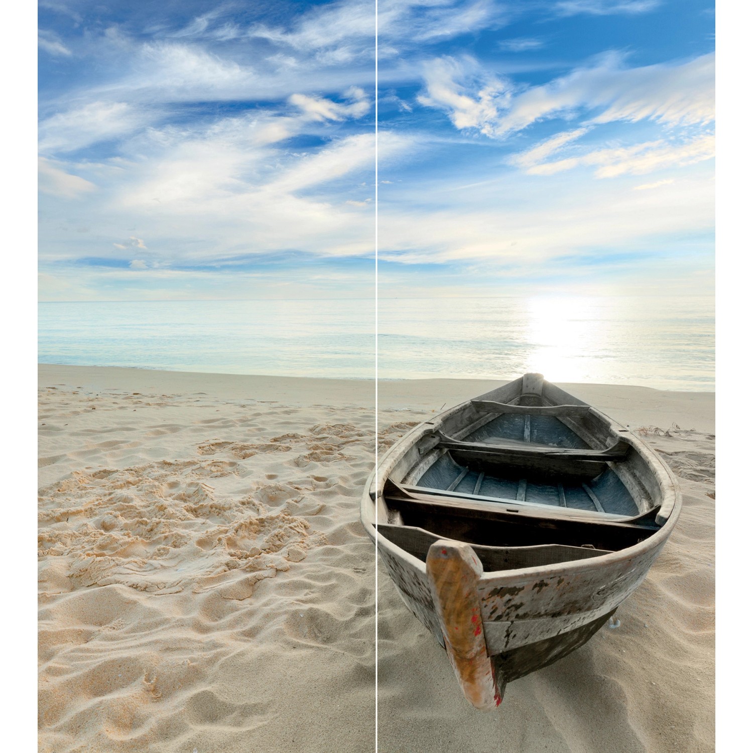 Schulte DecoDesign Duschrückwand Foto über Eck Ruderboot 210 x 90 x 90 cm