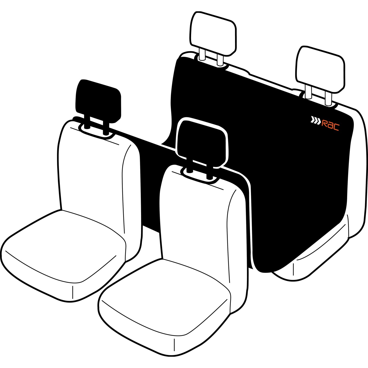 Heim RAC Hunde-Sitzschoner für Rücksitze 148 cm x 127 cm