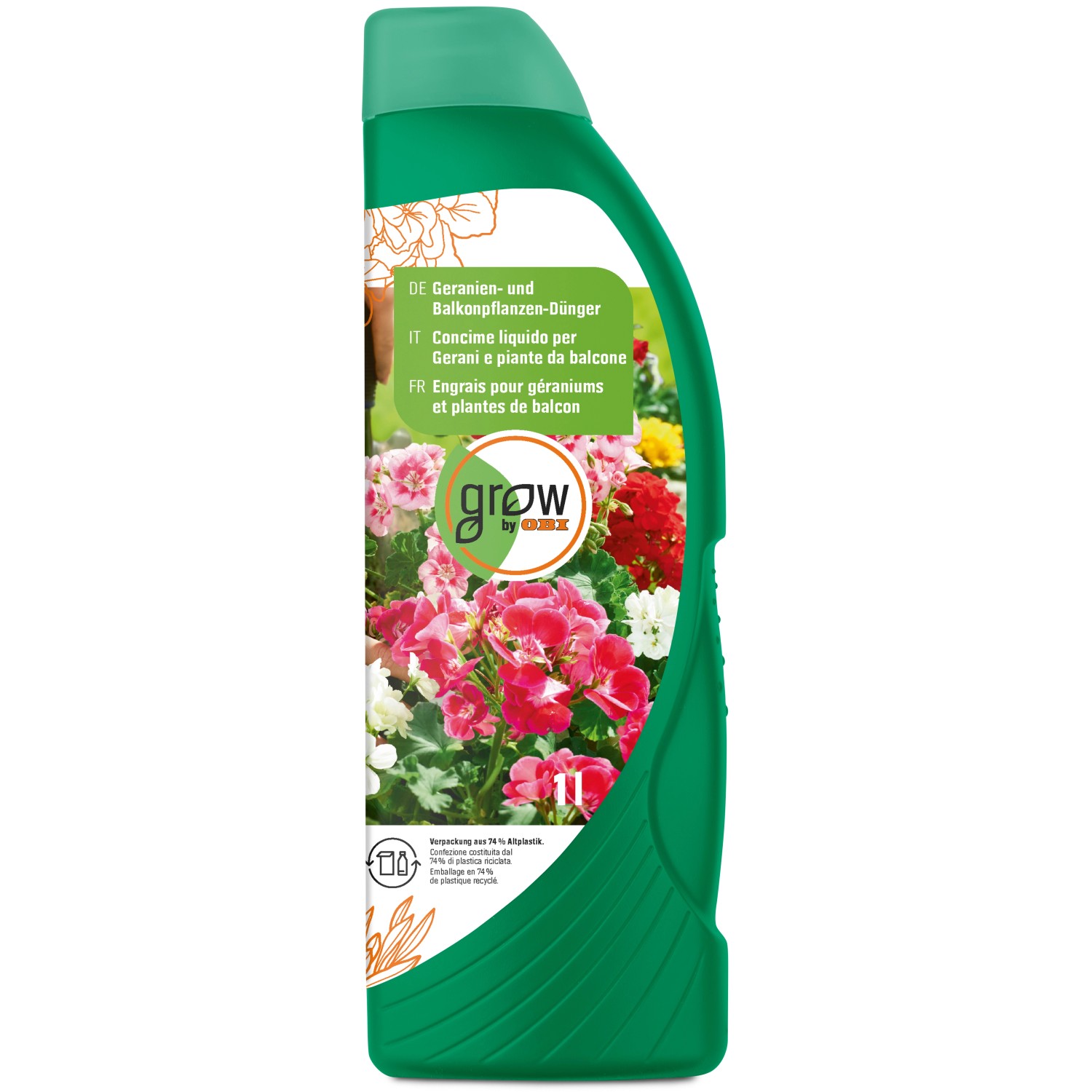 GROW by OBI Geranien- und Balkonpflanzen-Dünger, 1l