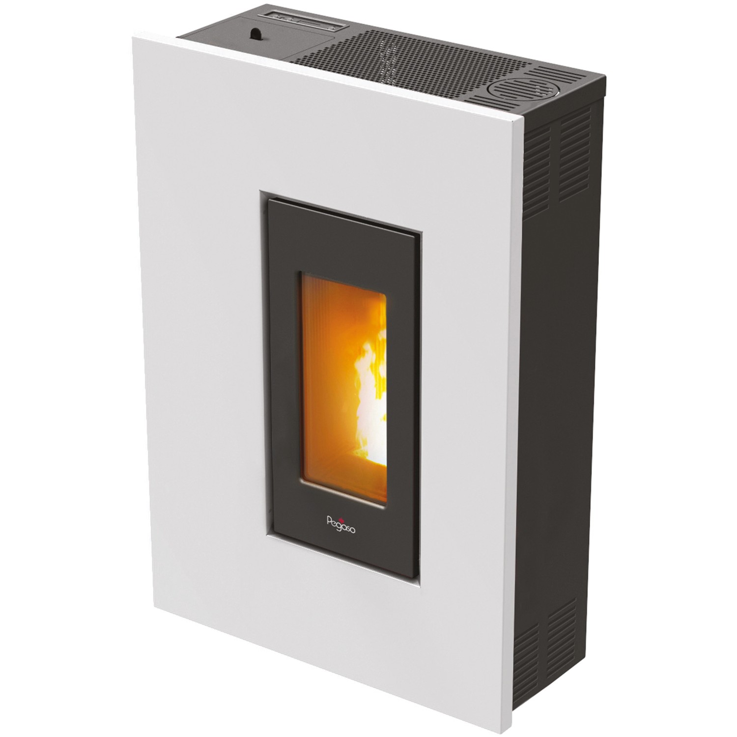 PEGASO Pelletofen Madison Stahl Weiß 5,3 kW mit Automatik